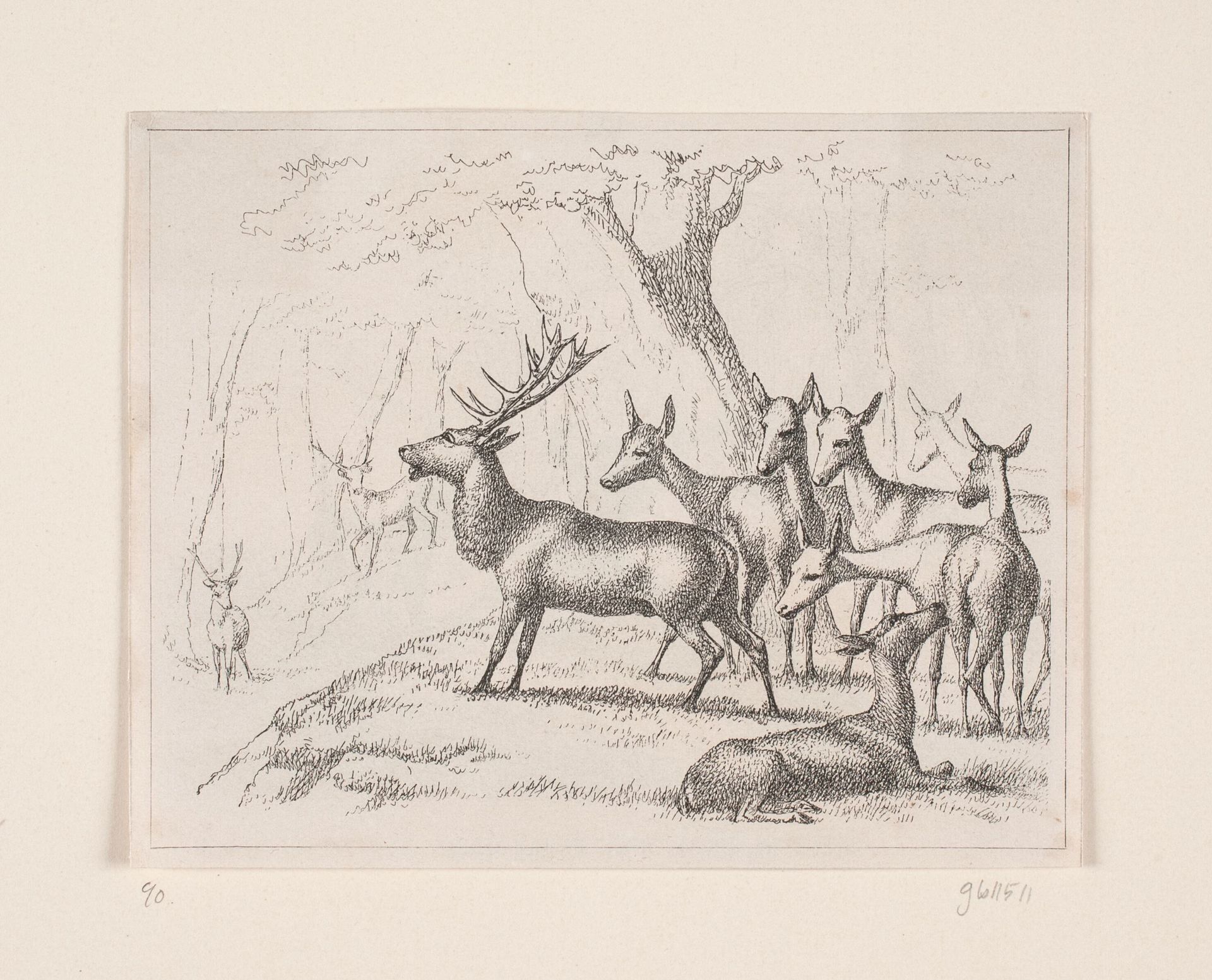 Illustration til digtet "Hjorten" af Gotfred Rode by Anonymous
