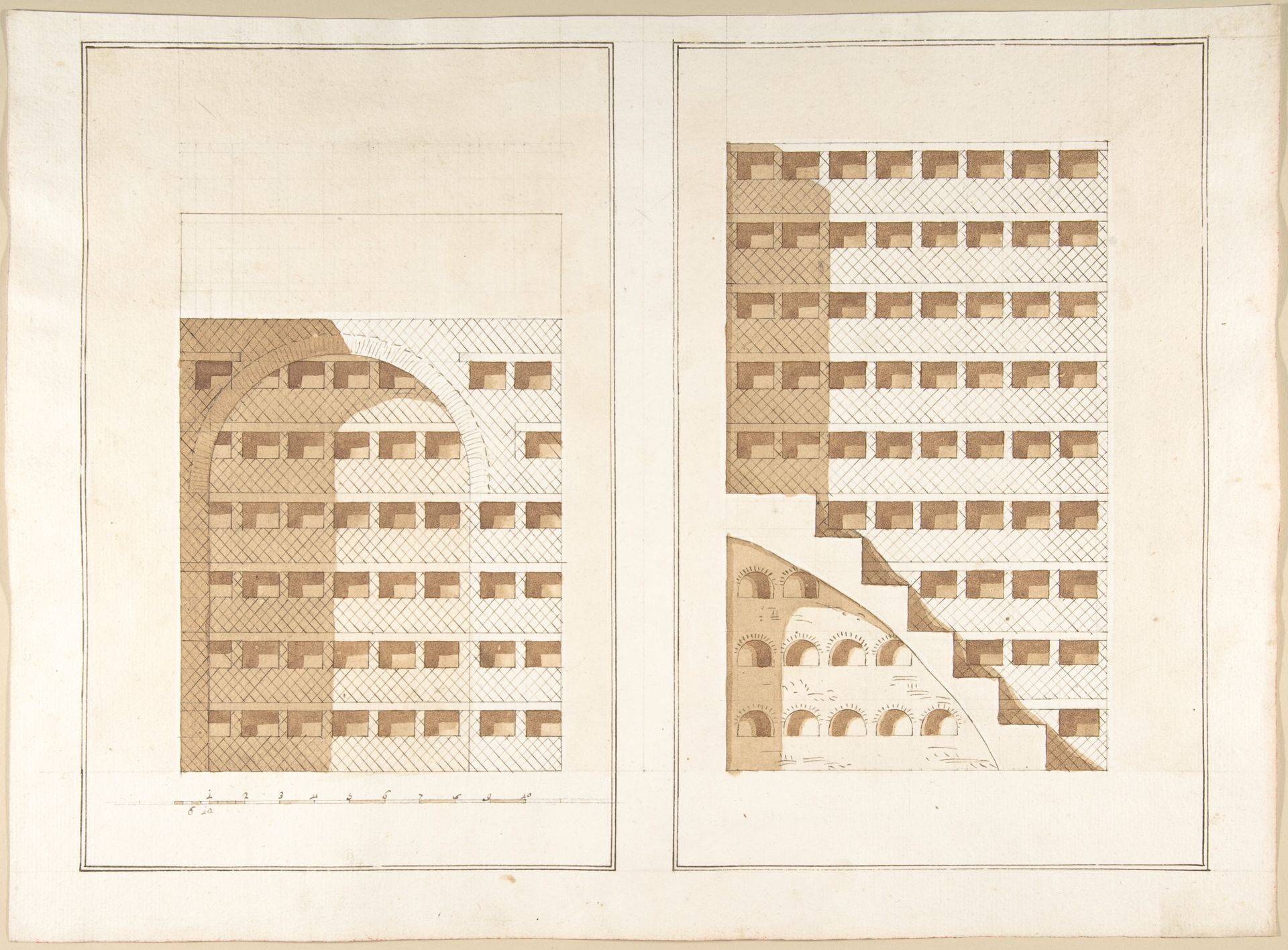 Two Sections of a Columbarium by Pietro Paolo Coccetti (Cocchetti)