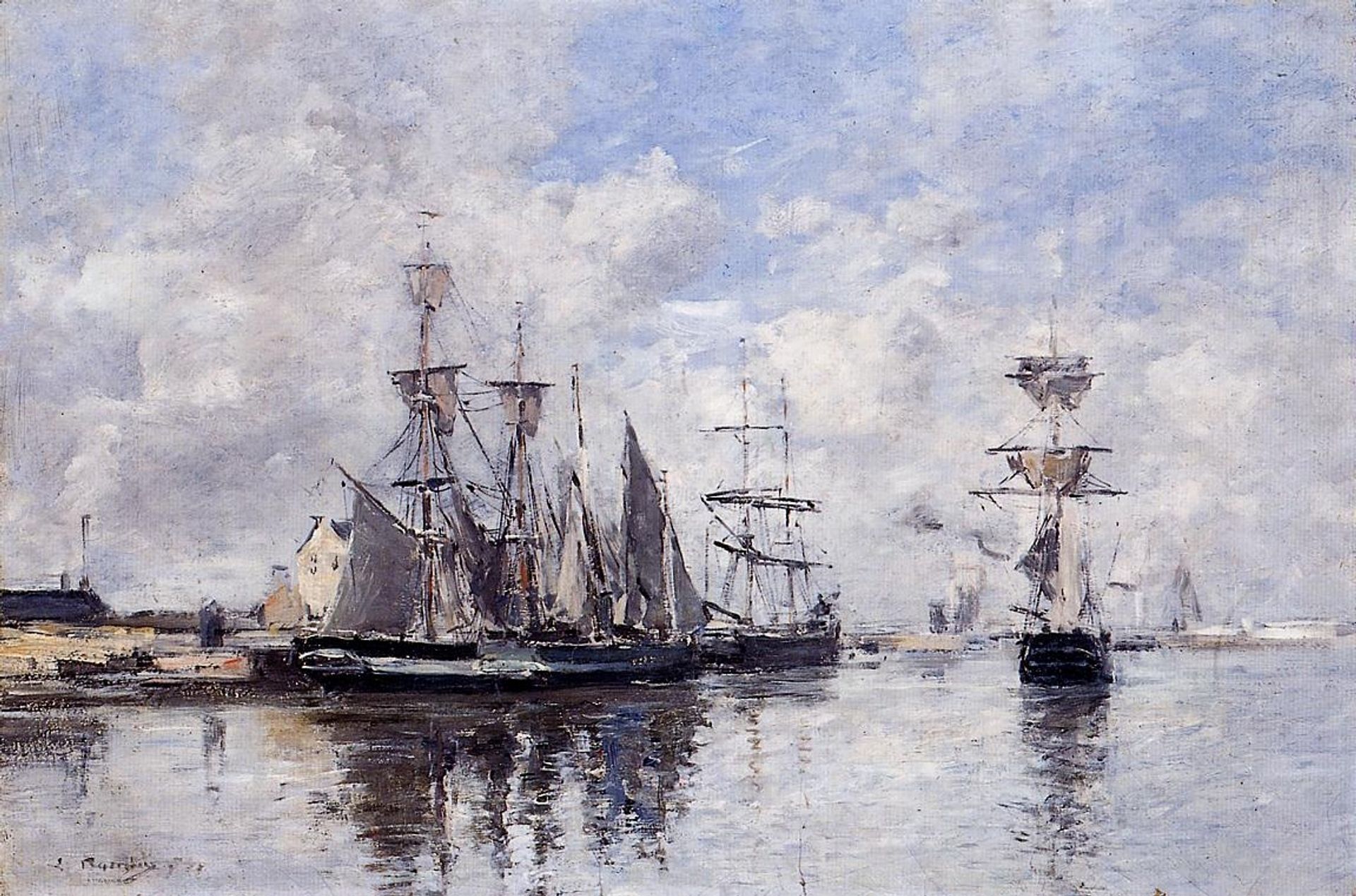 The Port of Deauville by Eugène Boudin