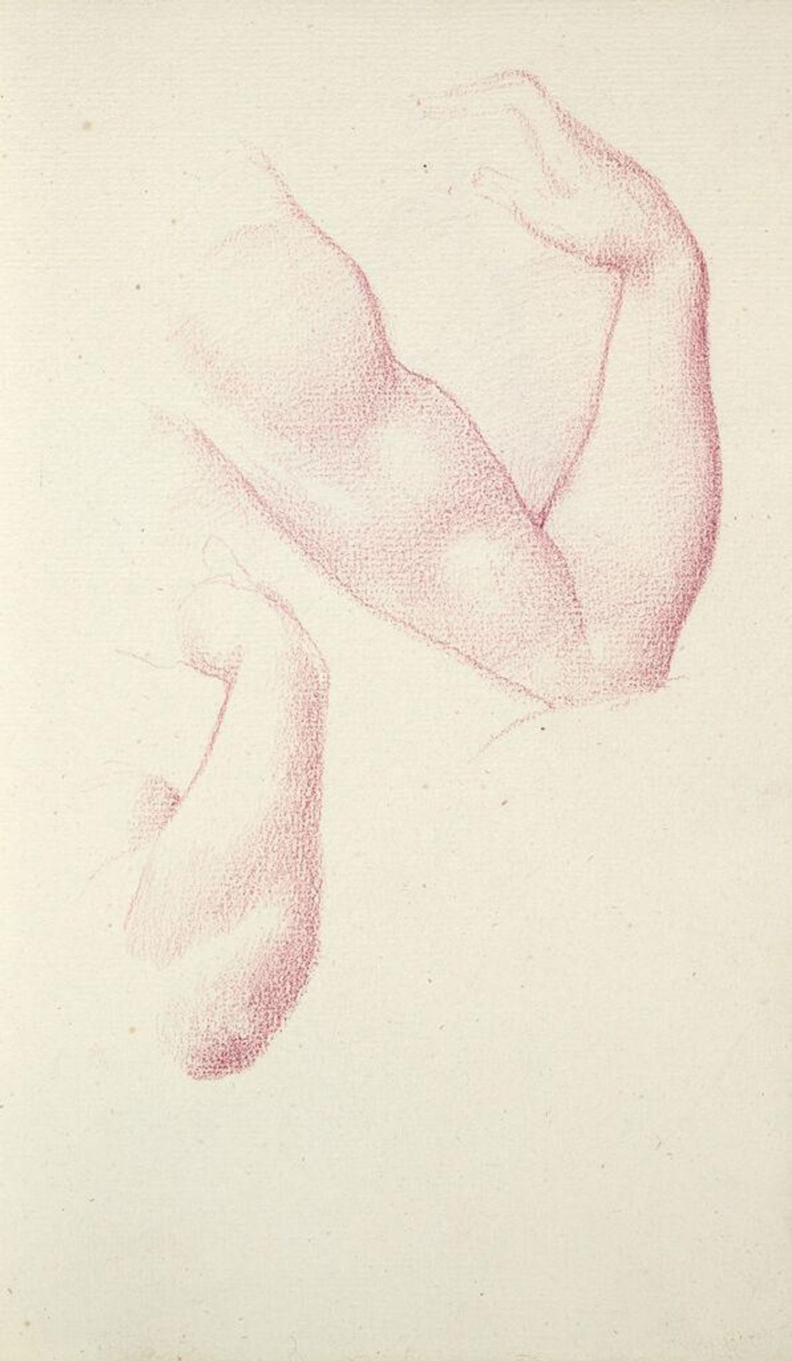 Two Studies of "Night's" Arm, after Michelangelo; verso: Study of "Night's" Arm, after Michelangelo by Edward Burne-Jones