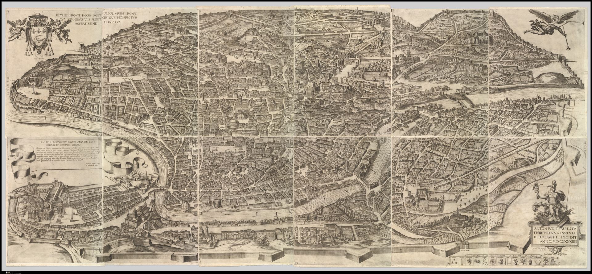 Plan of the City of Rome by Antonio Tempesta