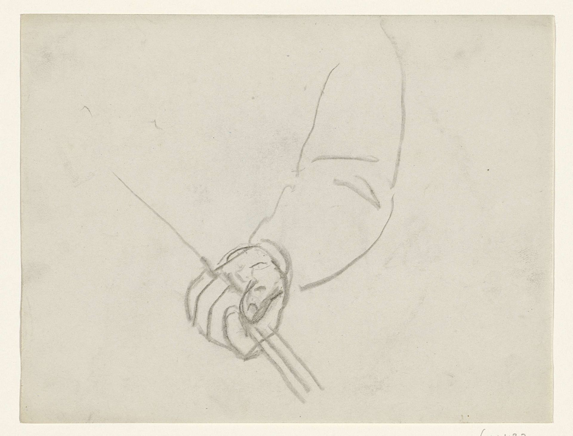 Vuist die een stok omklemt by Leo Gestel