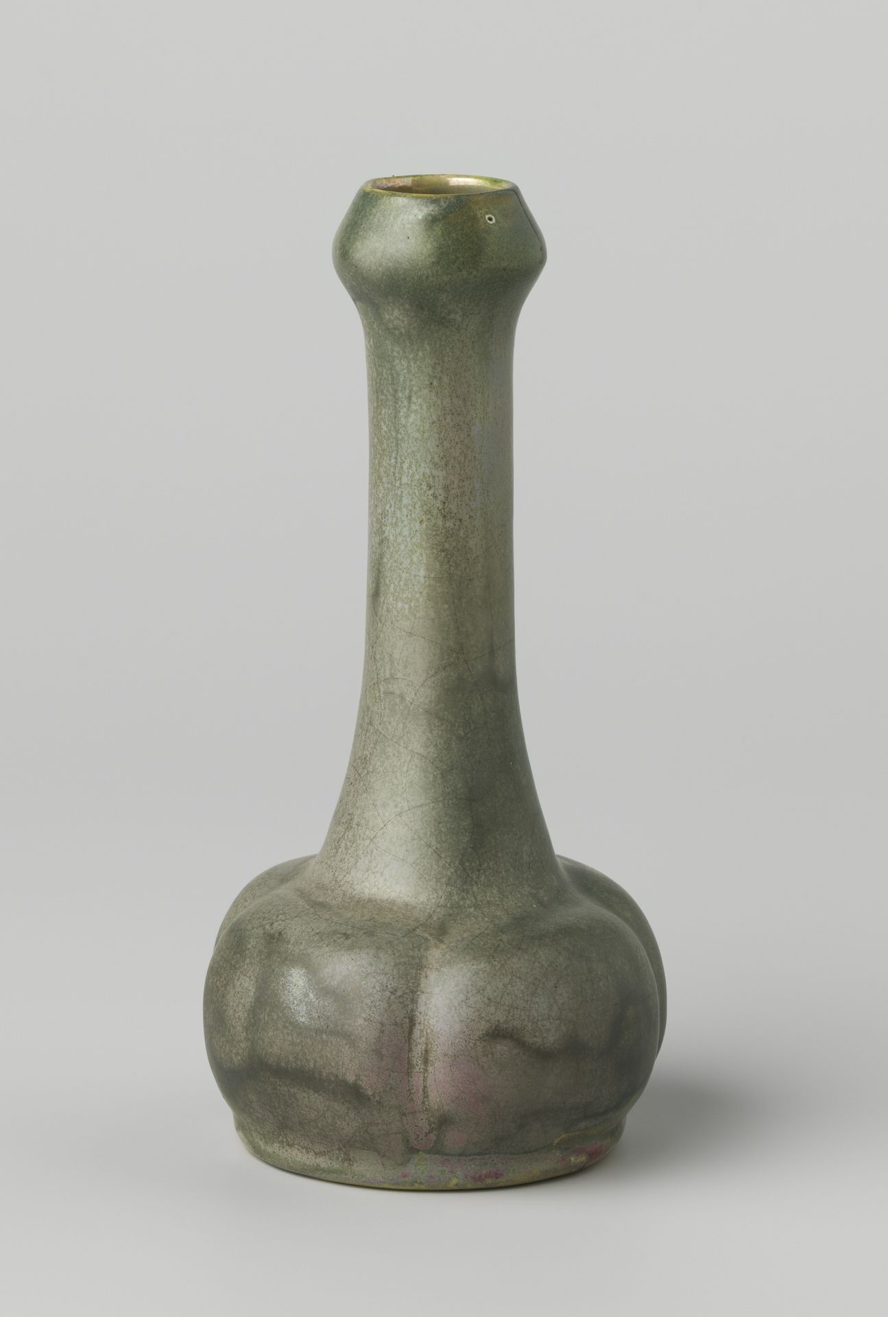 Vase with a Green Glaze by De Porceleijne Fles