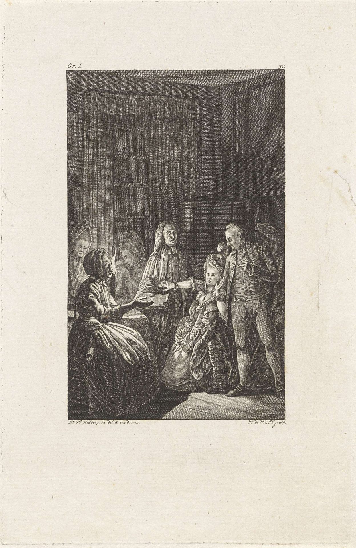 Interieur met figuren bij kaarslicht by Izaak Jansz. de Wit