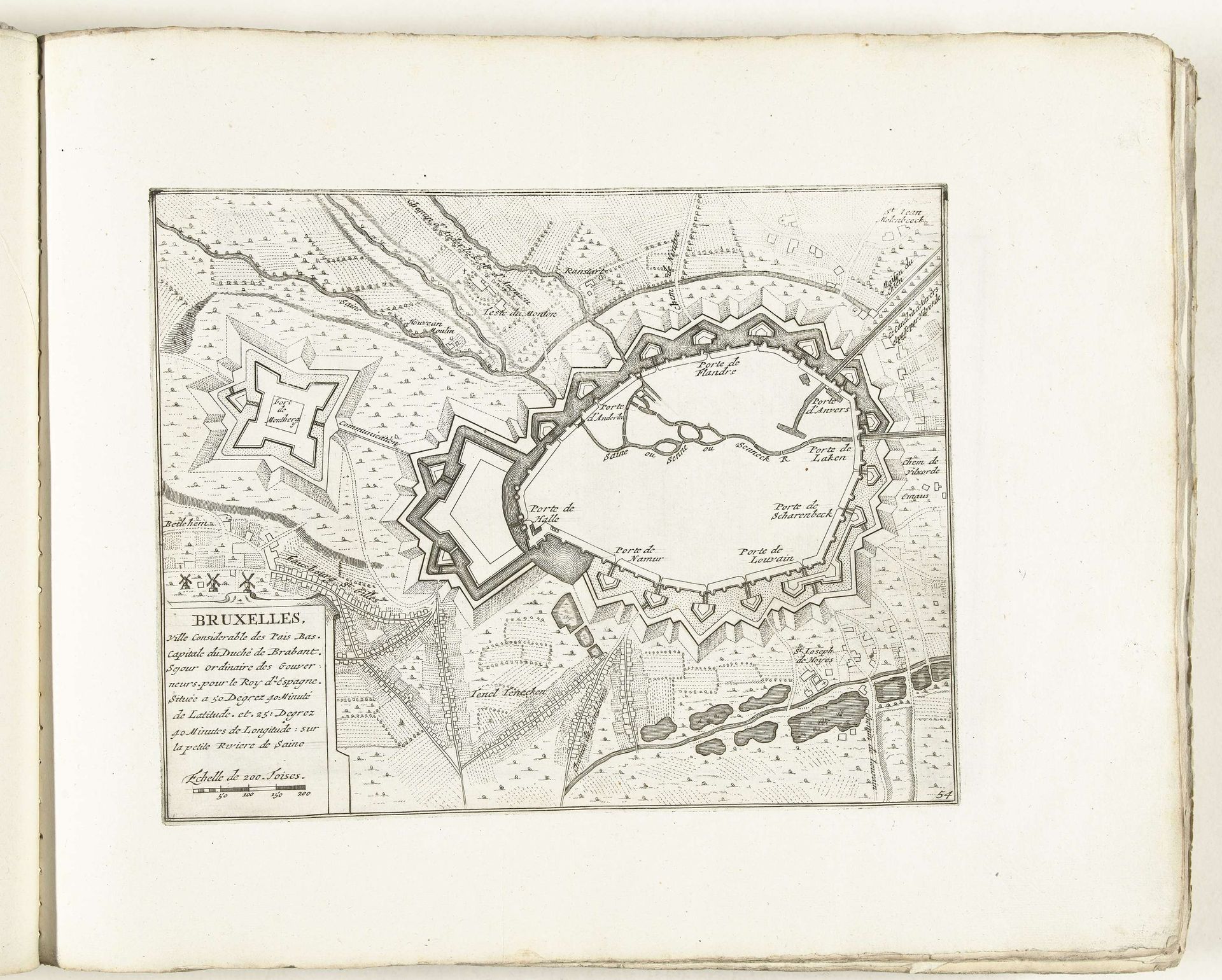 Plattegrond van Brussel, ca. 1702 by Anonymous