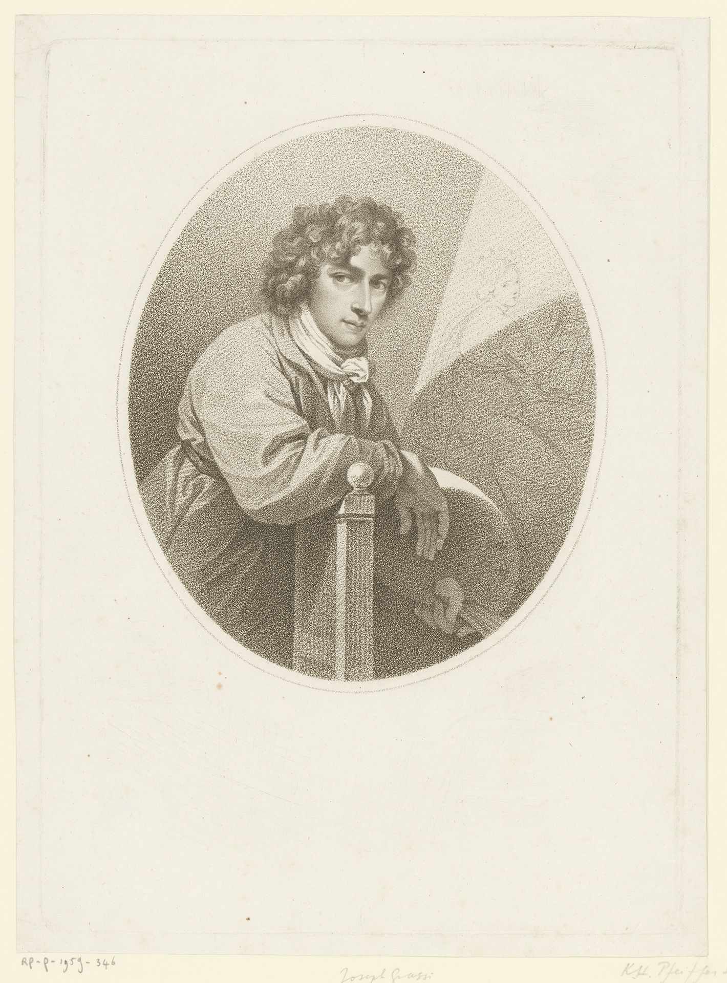 Portret van Josef Grassi by Carl Hermann Pfeiffer