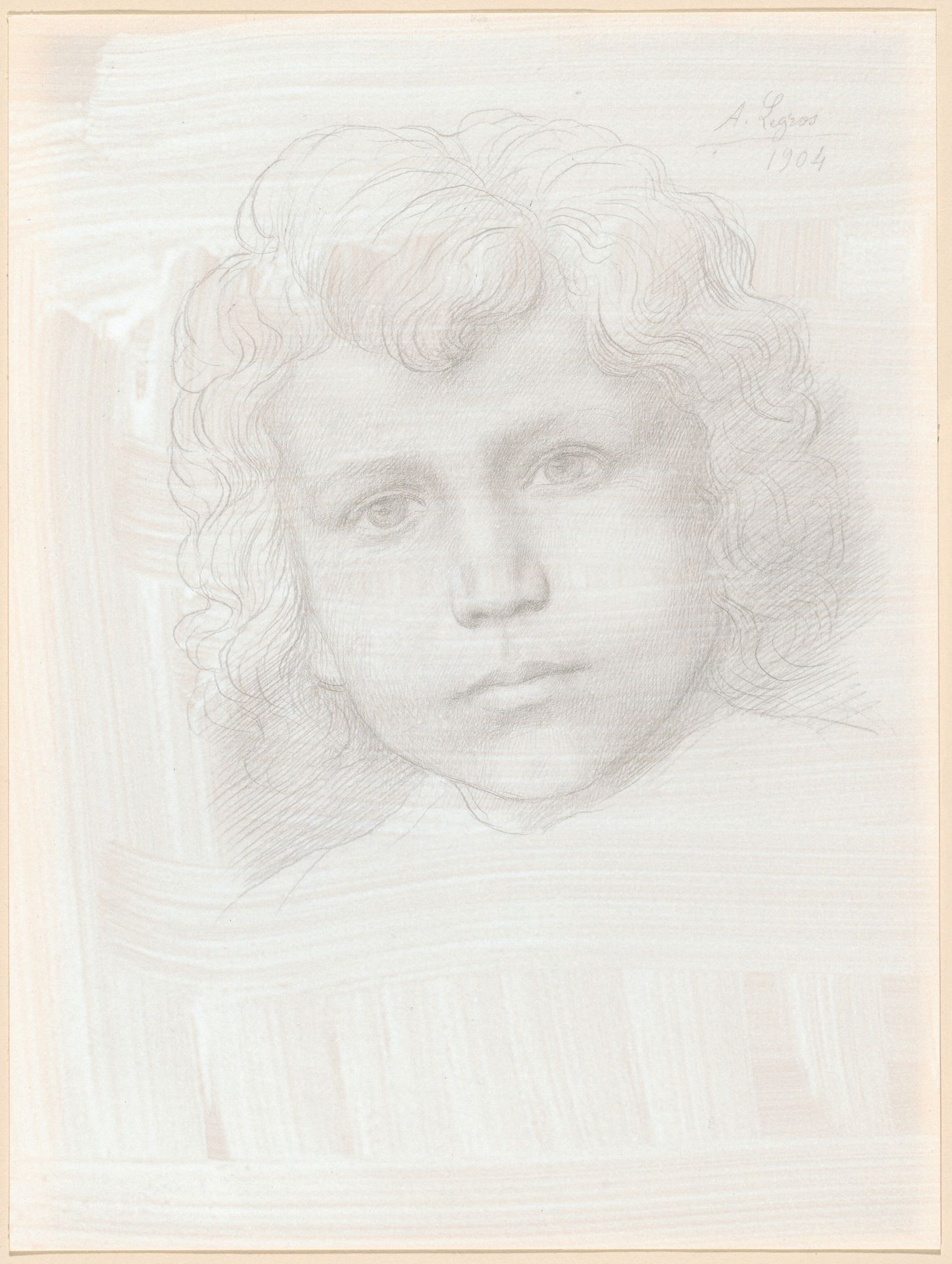 Study of Cupid (Head of a Girl) by Alphonse Legros