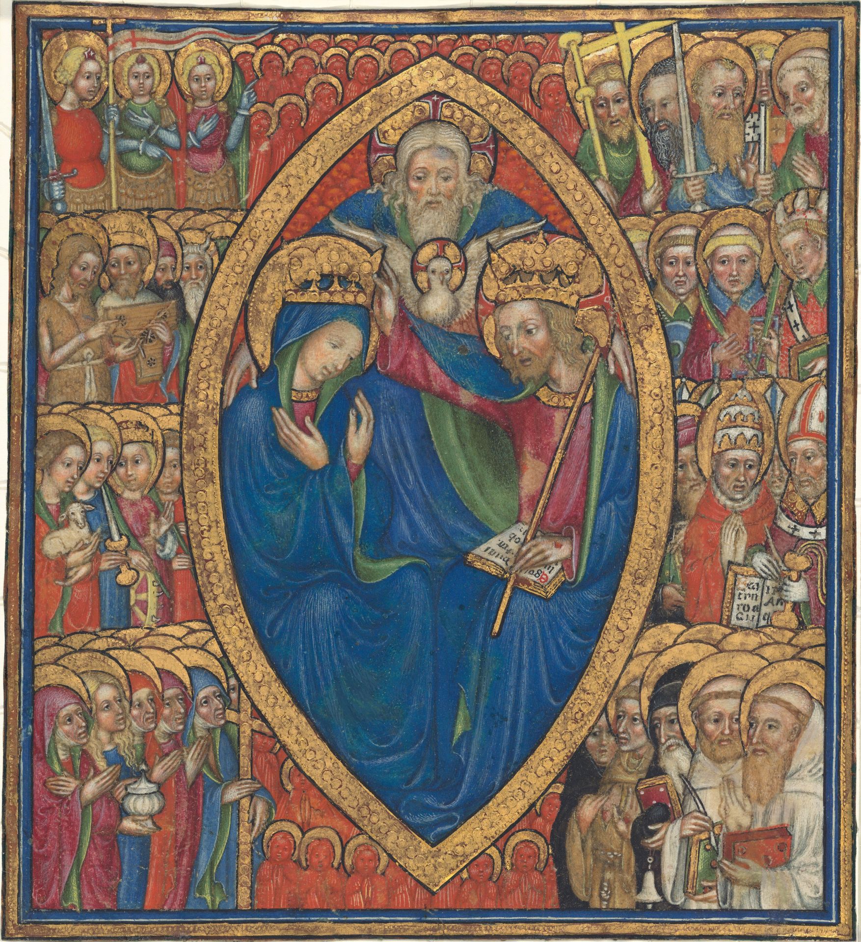 Coronation of the Virgin with the Trinity  and Saints by Olivetan Master