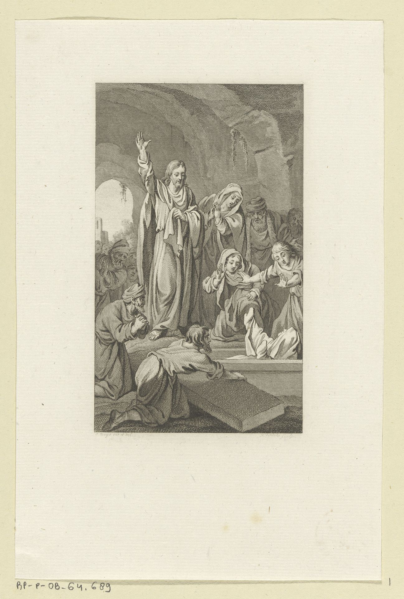 Opwekking van Lazarus by Reinier Vinkeles