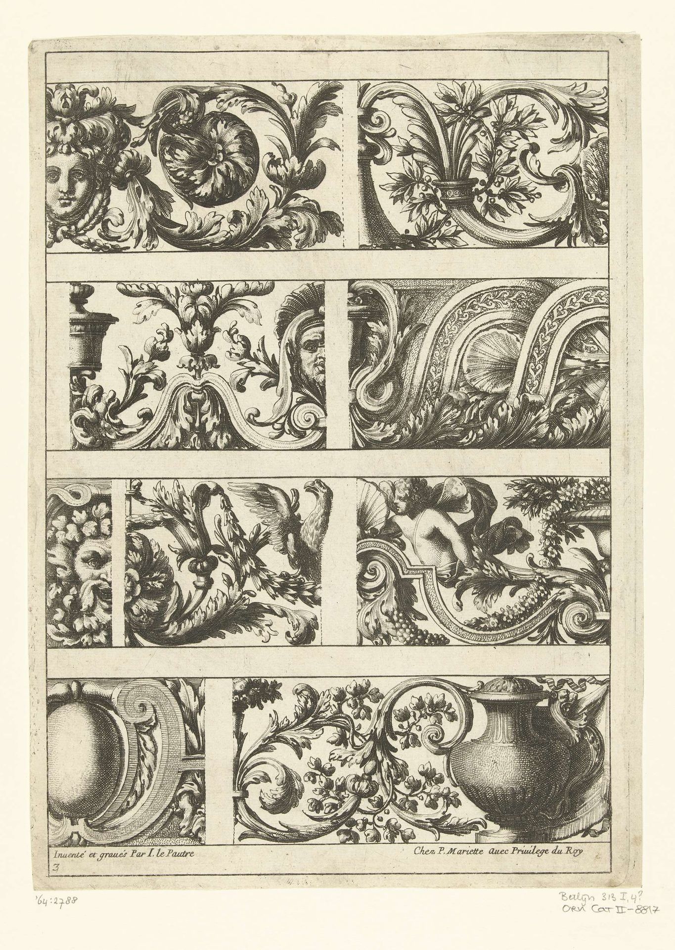 Vier rijen friezen by Jean Lepautre