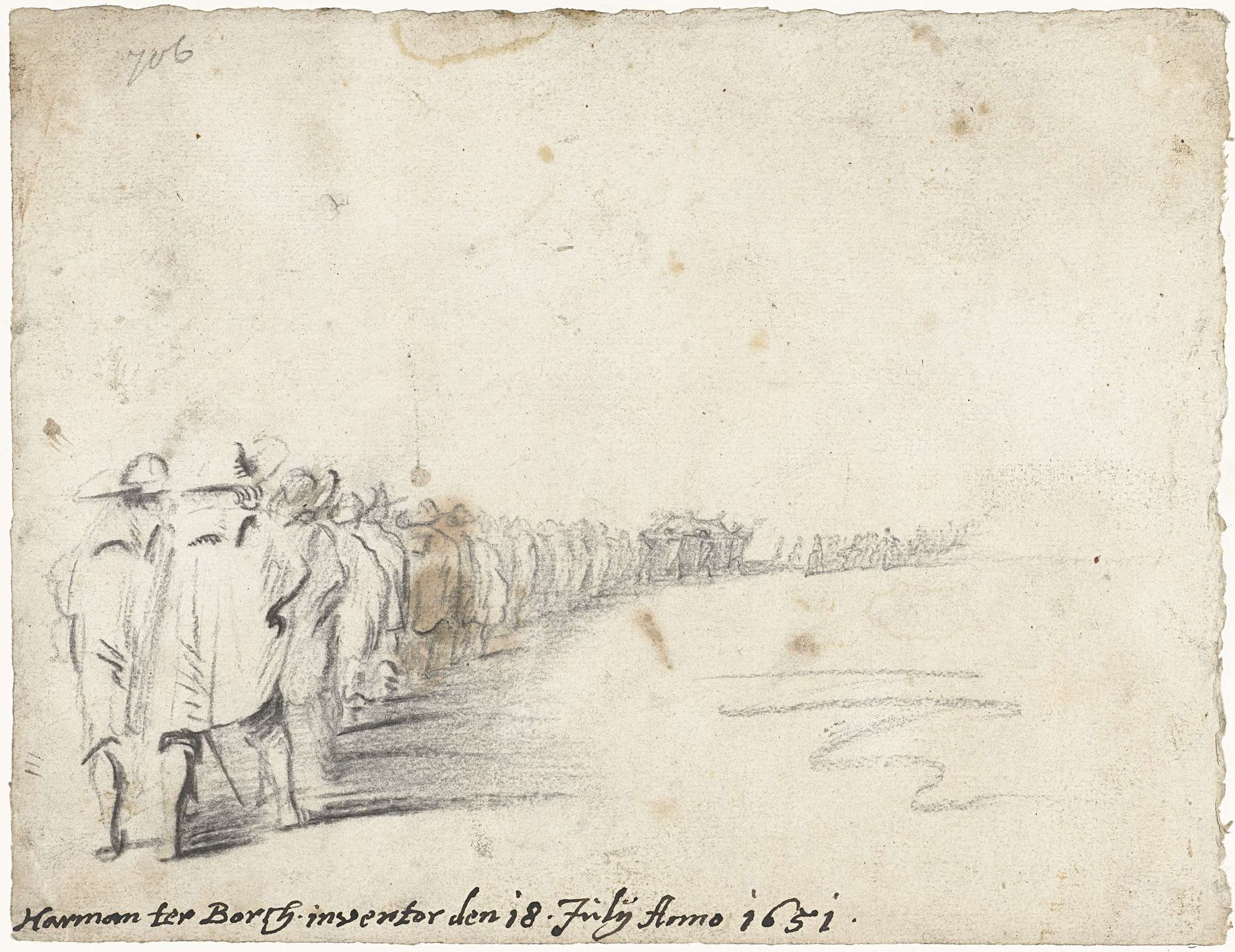 Begrafenisstoet by Harmen ter Borch