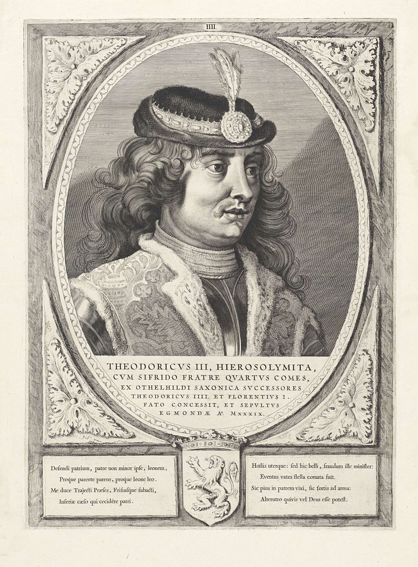 Portret van Dirk III, graaf van Holland by Cornelis Visscher