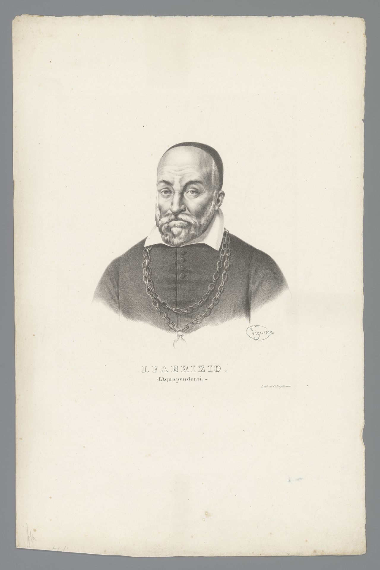 Portret van Hieronymus Fabricius by Pierre Roch Vigneron