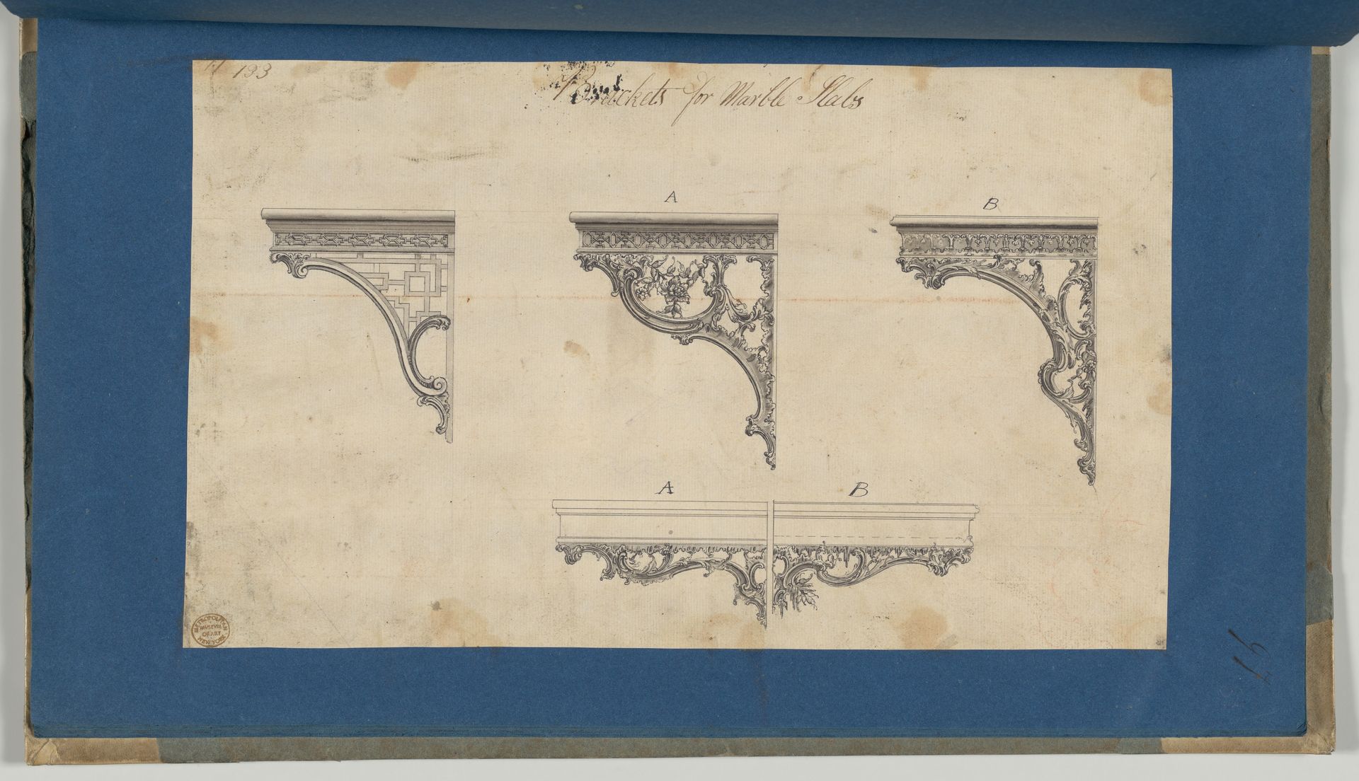 Brackets for Marble Slabs, in Chippendale Drawings, Vol. I by Thomas Chippendale
