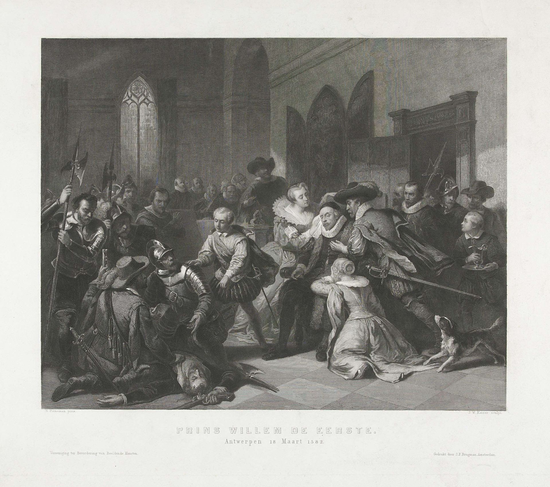 Aanslag van Jean de Jauregui op prins Willem I, 18 maart 1582 by Johann Wilhelm (I) Kaiser