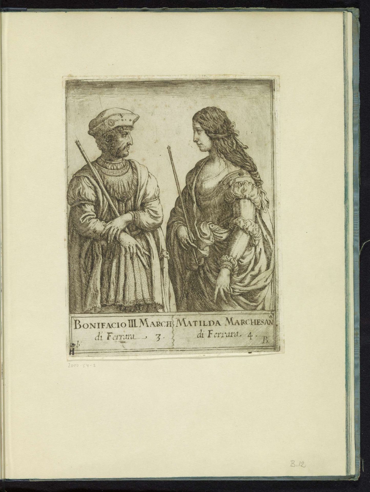 Dubbelportret van Bonifacio III van Canossa en zijn dochter Matilda van Canossa by Caterino Doino