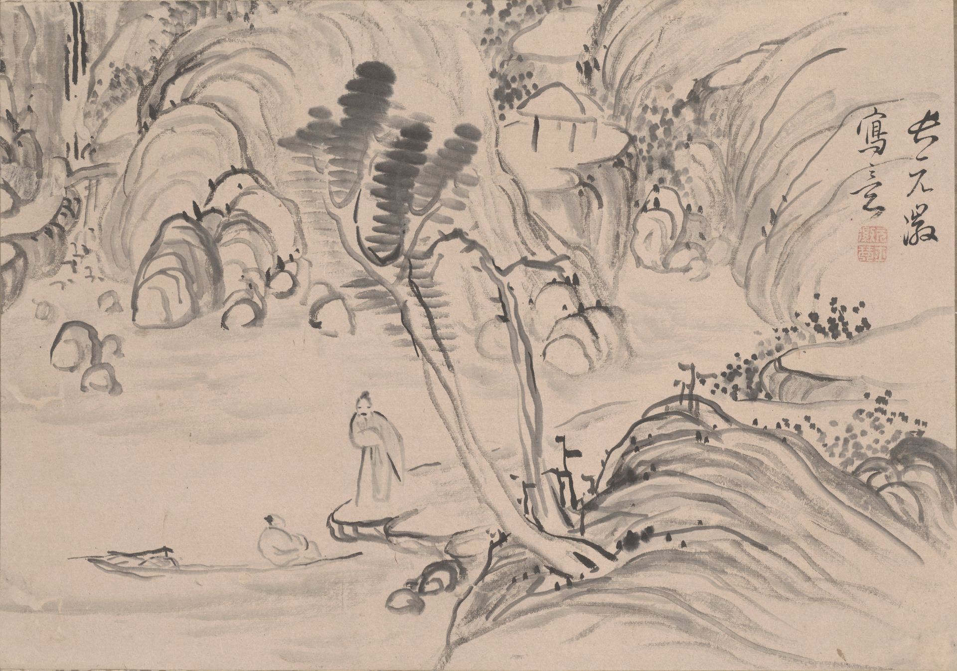 Landscape after Ike Taiga by Ishikawa Gengaku