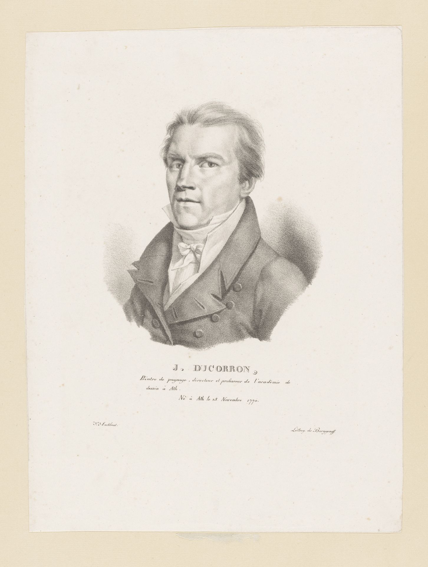 Portret van Julien Joseph Ducorron by Guillaume Philidor Van den Burggraaff