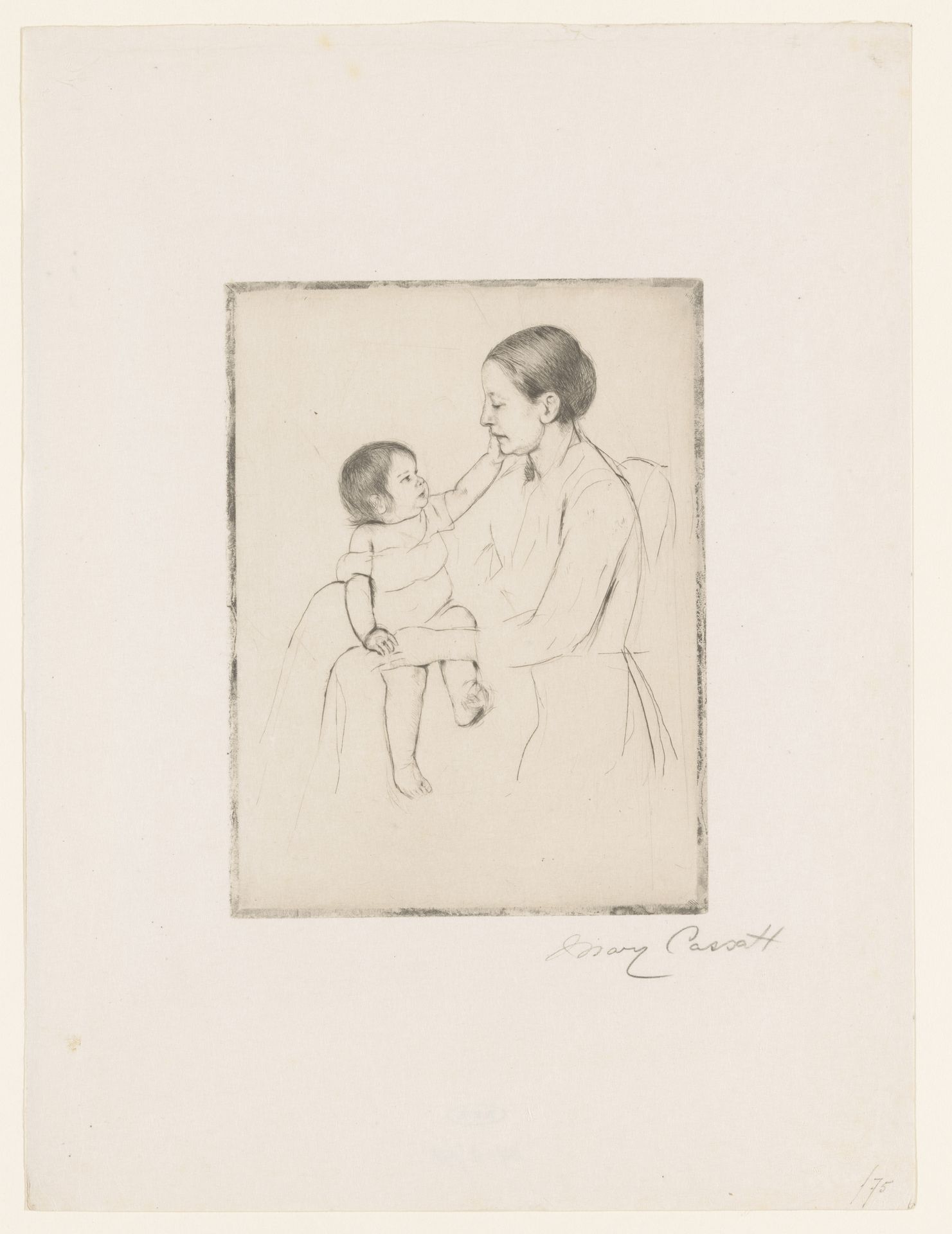 De liefkozing by Mary Cassatt
