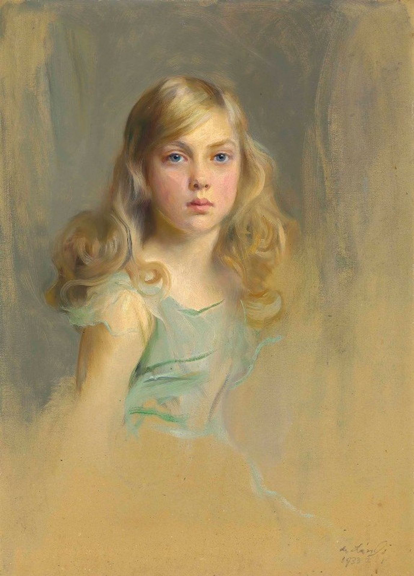 Portrait of the Hon. Esmée Mary Gabrielle Harmsworth, later Countess Cromer, aged nine by Philip Alexius de László