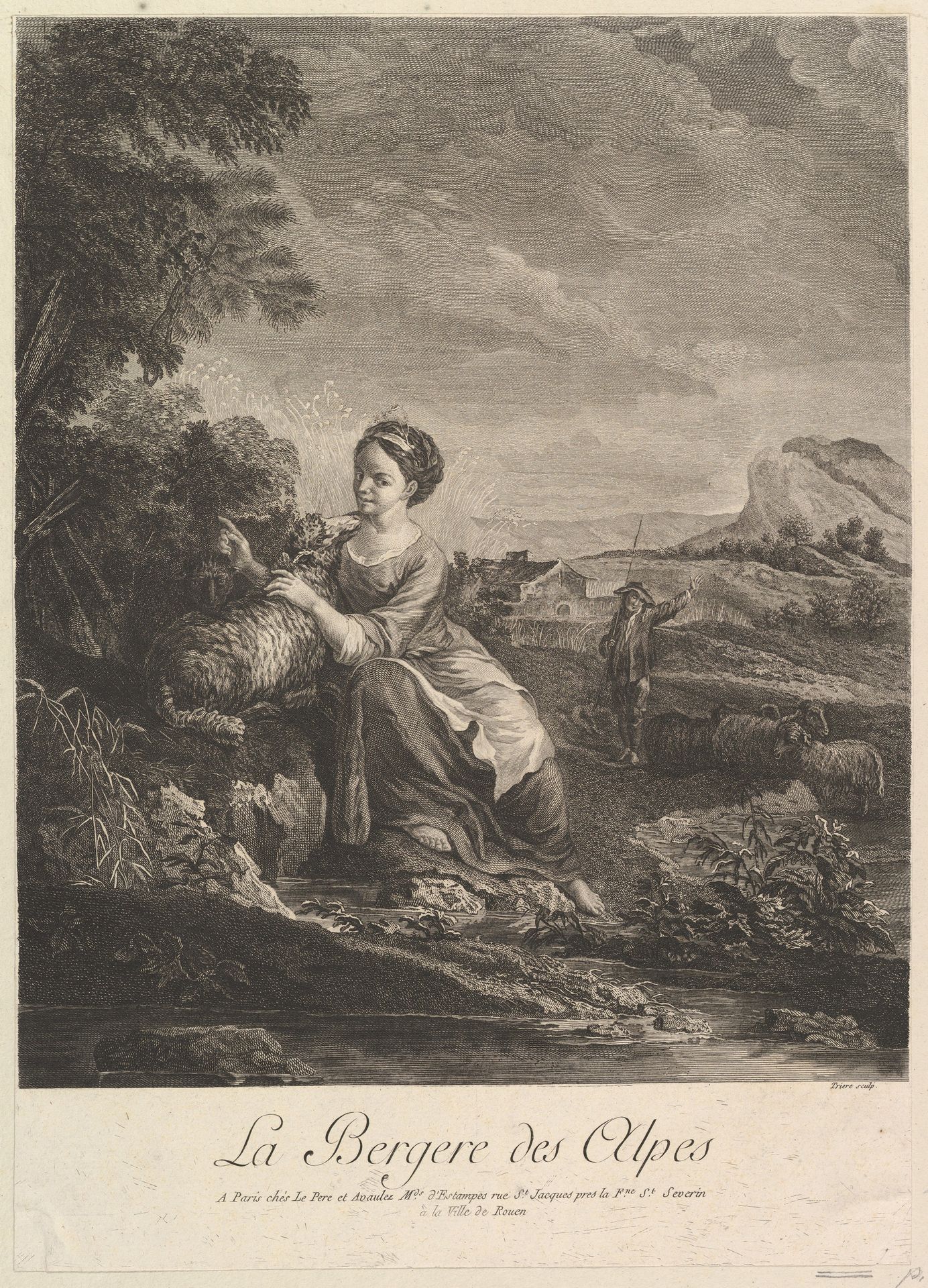 Shepherd Girl of the Alps by Philippe Trière