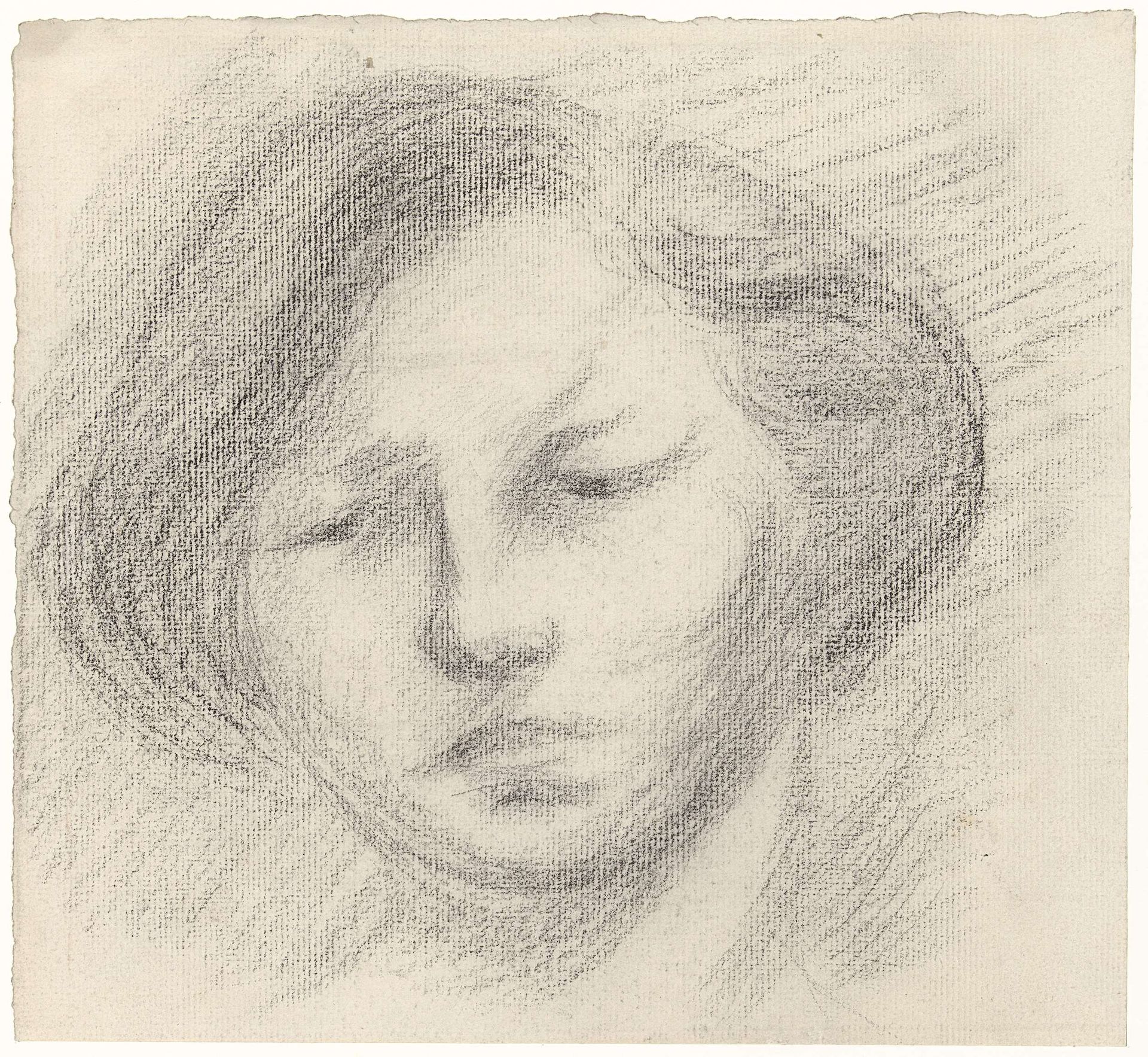 Portret van een jonge vrouw by Eugene Carriere