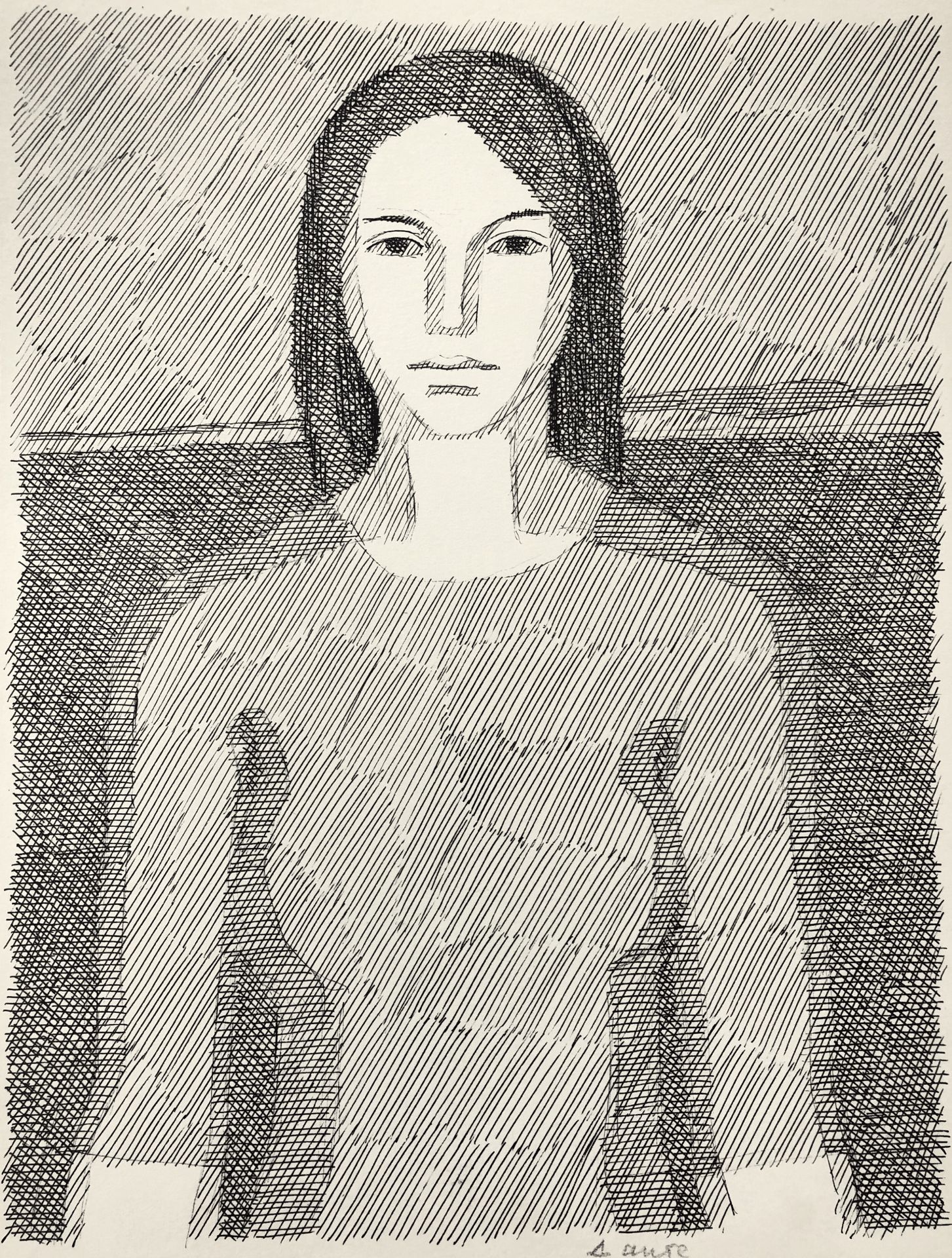 Female image. Illustration to Dante's "Vita Nova" by Hryhorii Havrylenko