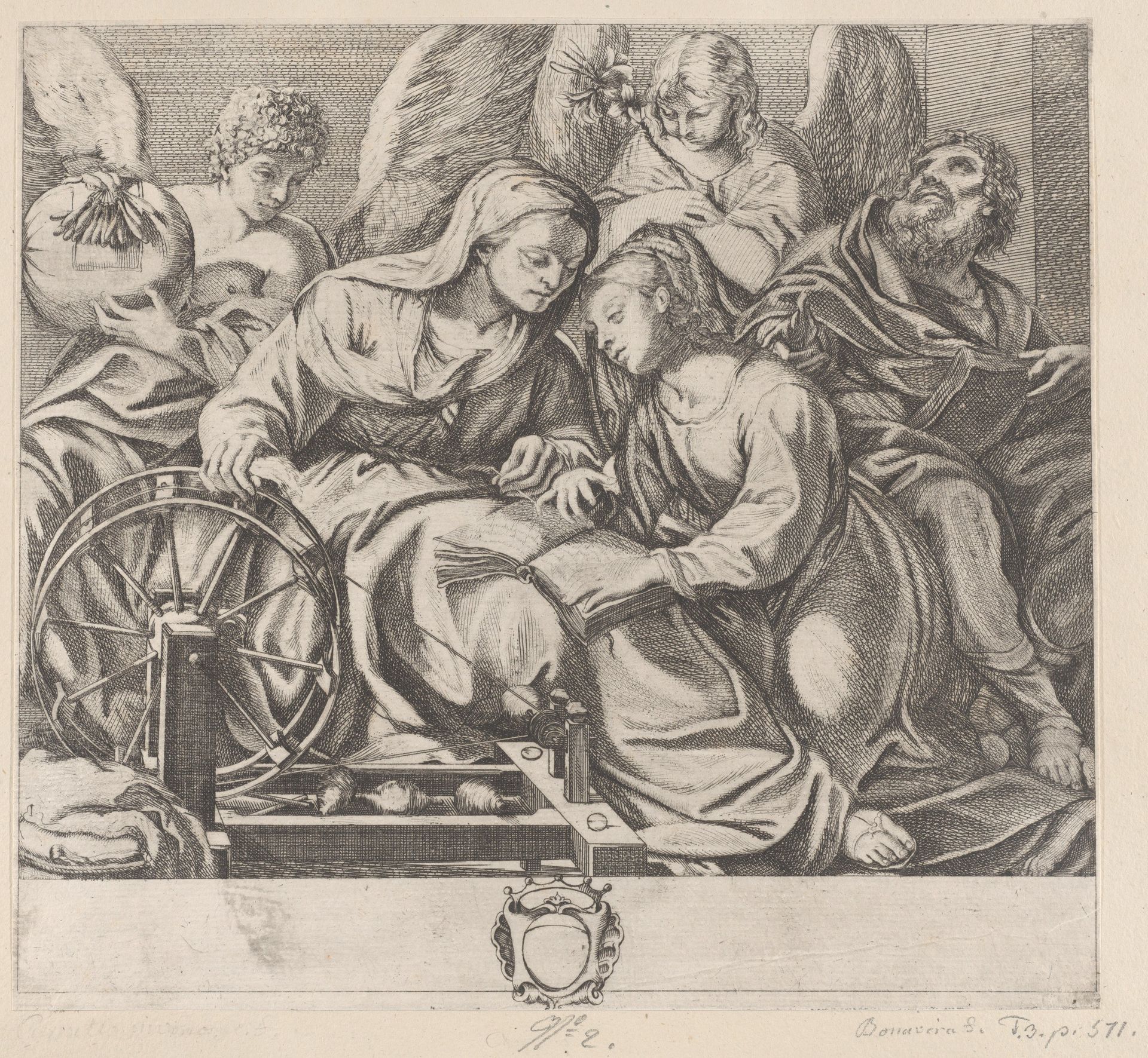 Saint Anne teaches the young Virgin how to read by Domenico Maria Bonavera