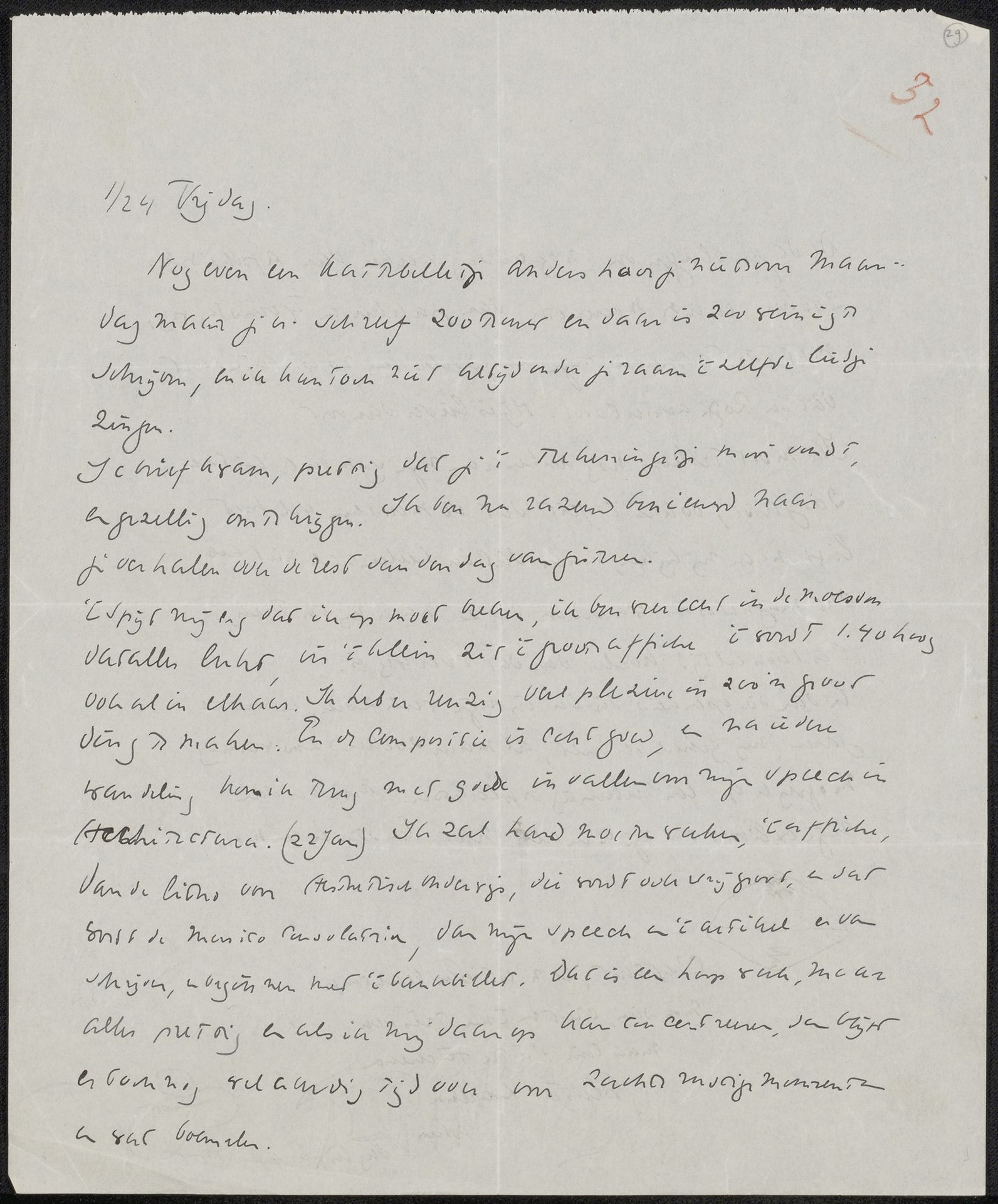 Brief aan Ina van Eibergen Santhagens-Waller by Richard Nicolaüs Roland Holst