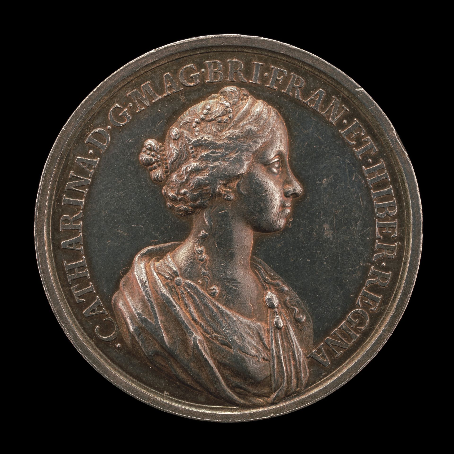 Catherine of Braganza, 1638-1705, Wife of Charles II, King of England, 1662 [reverse] by Jan Roettiers