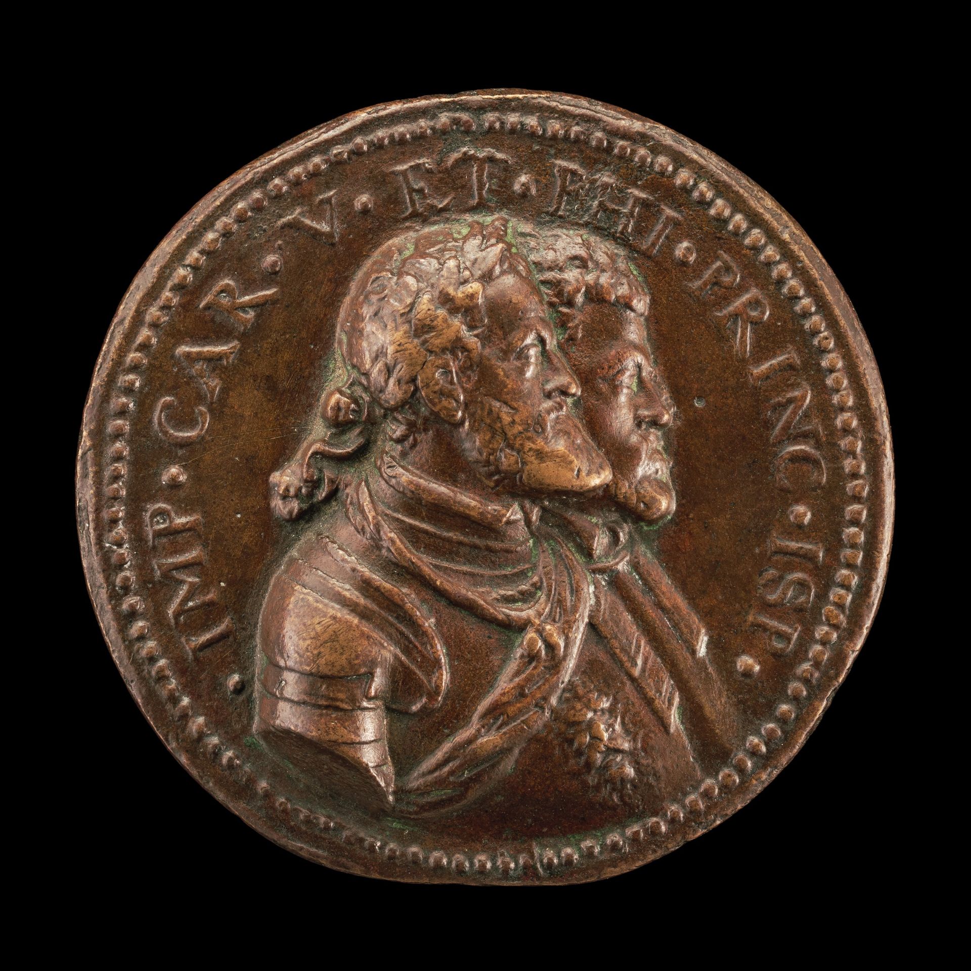 Charles V, King of Spain and Holy Roman Emperor, and Prince Philip of Spain [obverse] by Leone Leoni