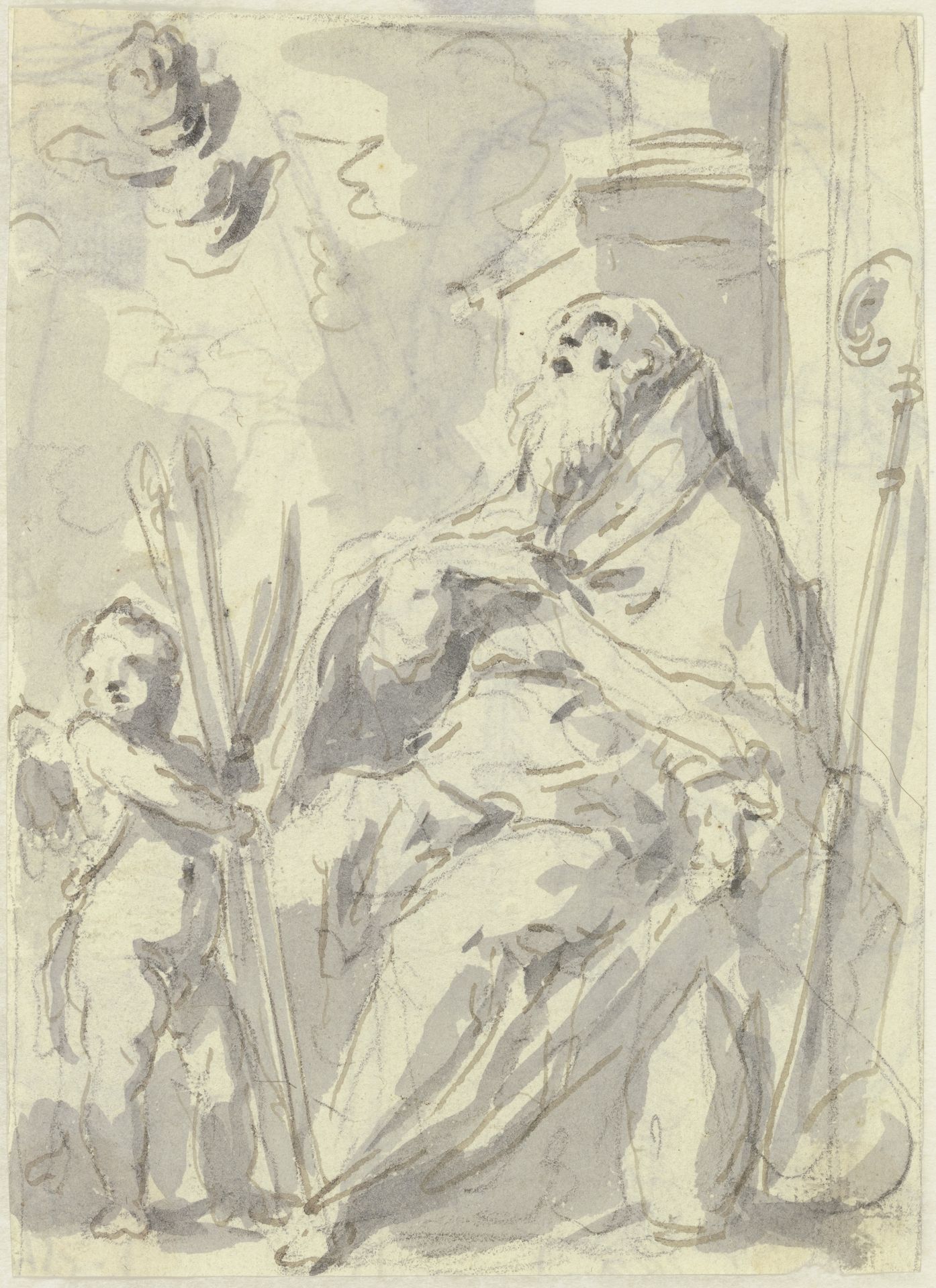 Landschaft mit Bäumen und Häusern by Gaspare Diziani