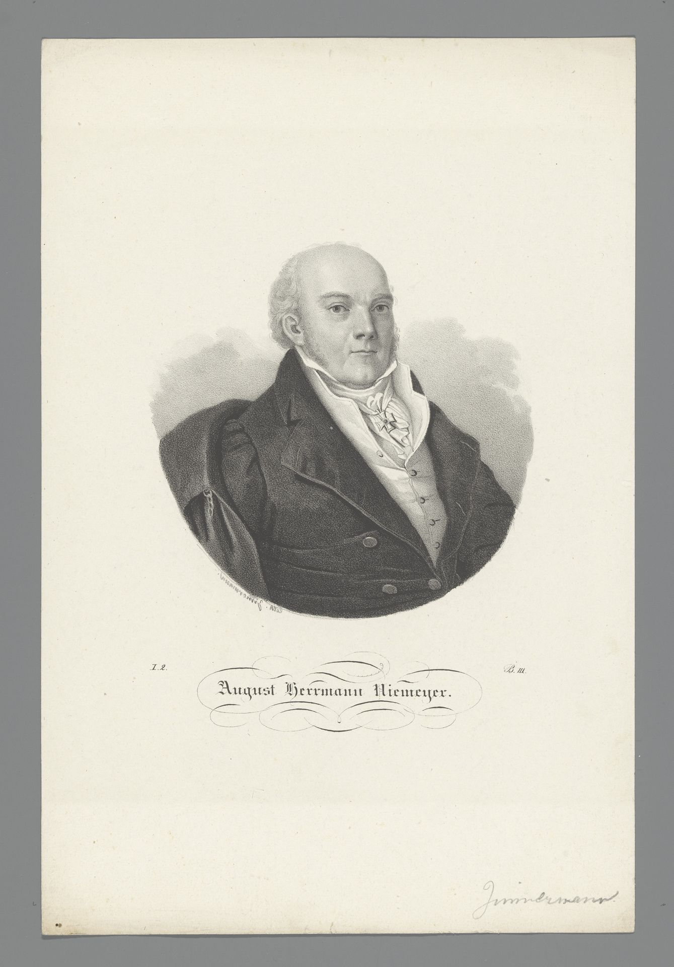Portret van August Hermann Niemeyer by Friedrich August Zimmermann