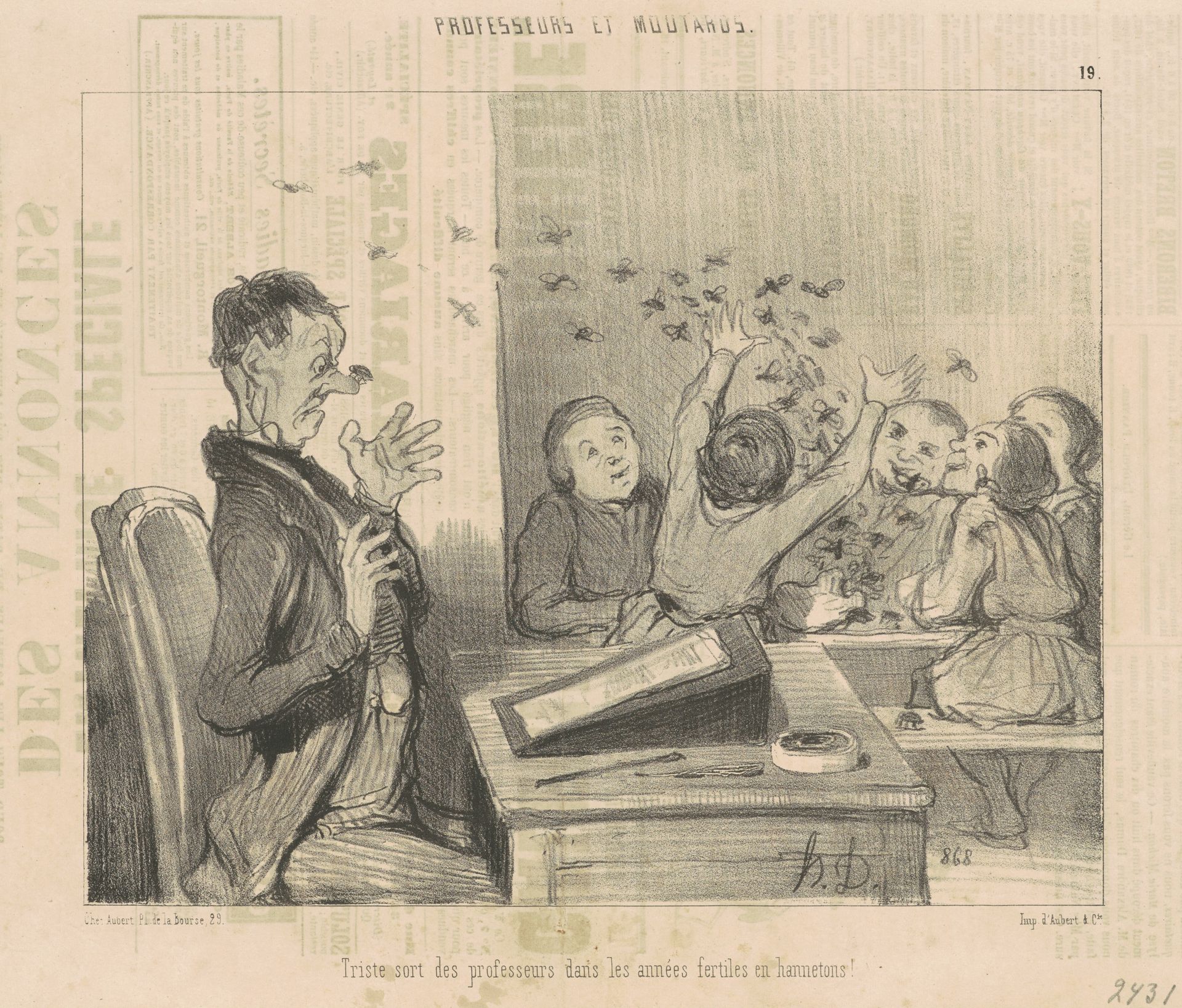 Triste sort des professeurs ... by Honoré Daumier