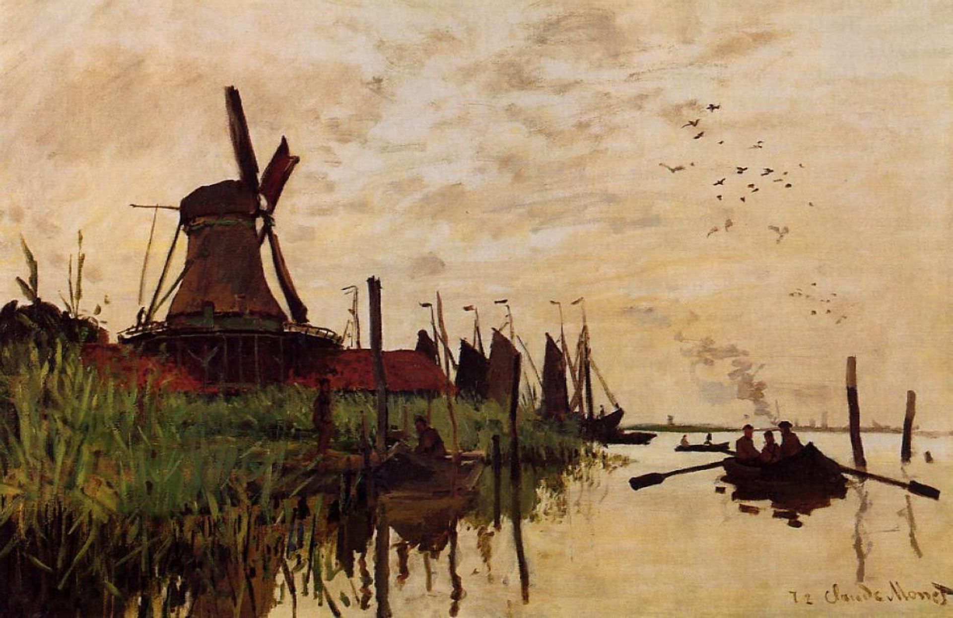 Windmill at Zaandam by Claude Monet
