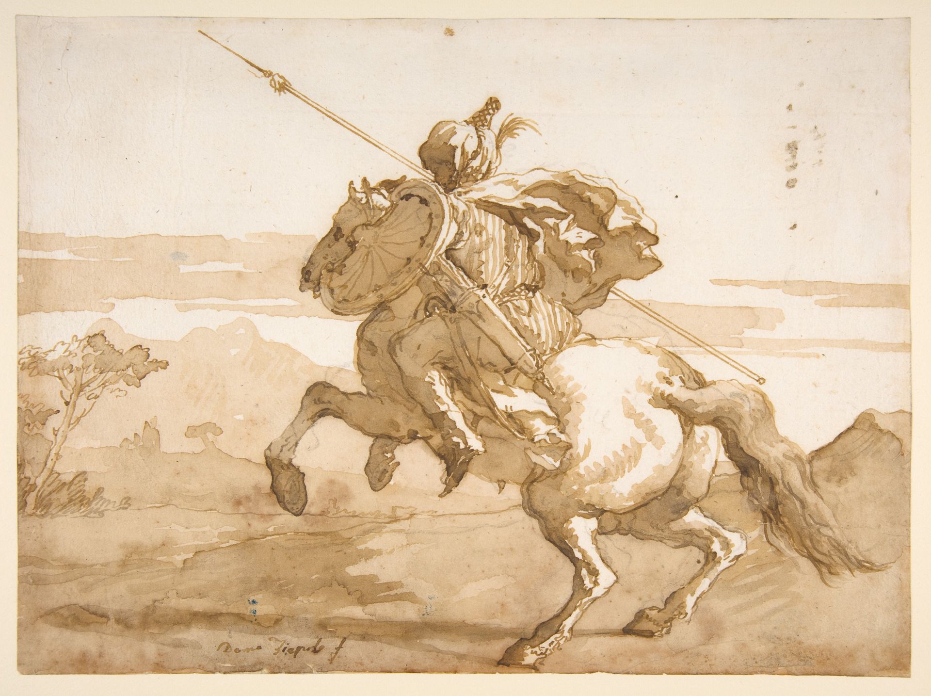 An Oriental Horseman by Giovanni Domenico Tiepolo