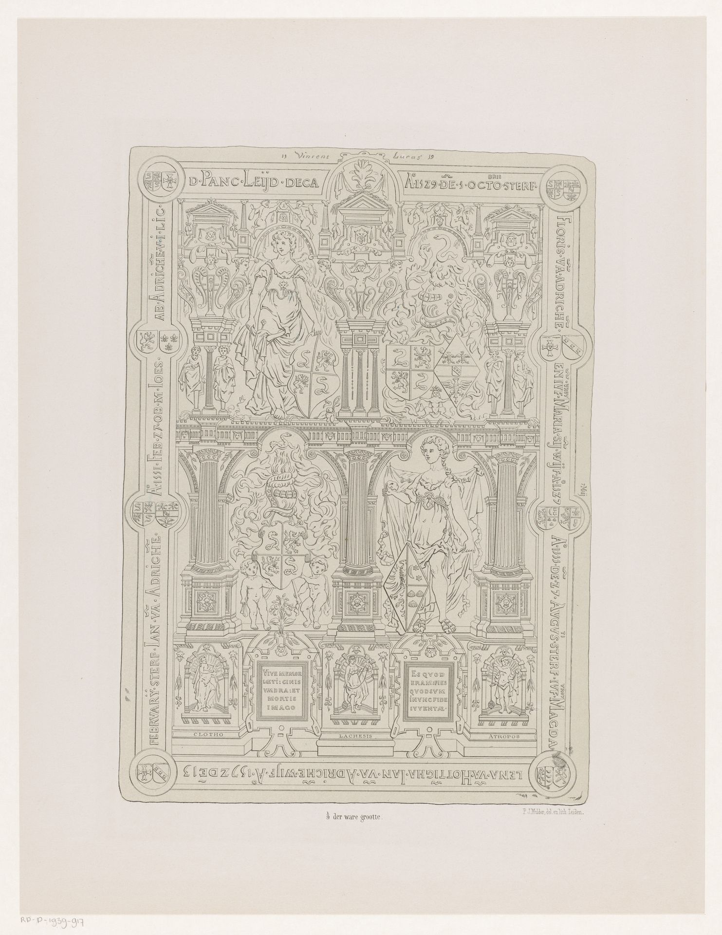 Grafzerk van de familie van Adrichem by Pieter Jacobus Mulder