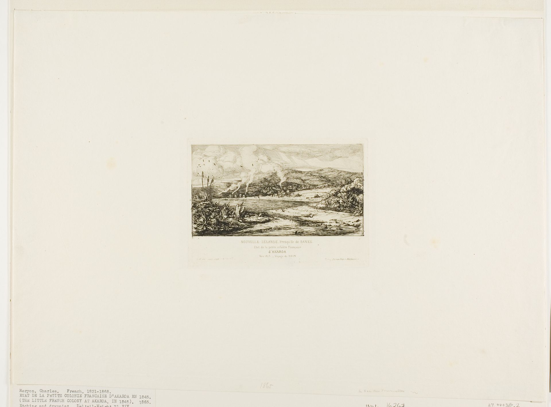 The Little French Colony at Akaroa, 1845 by Charles Meryon