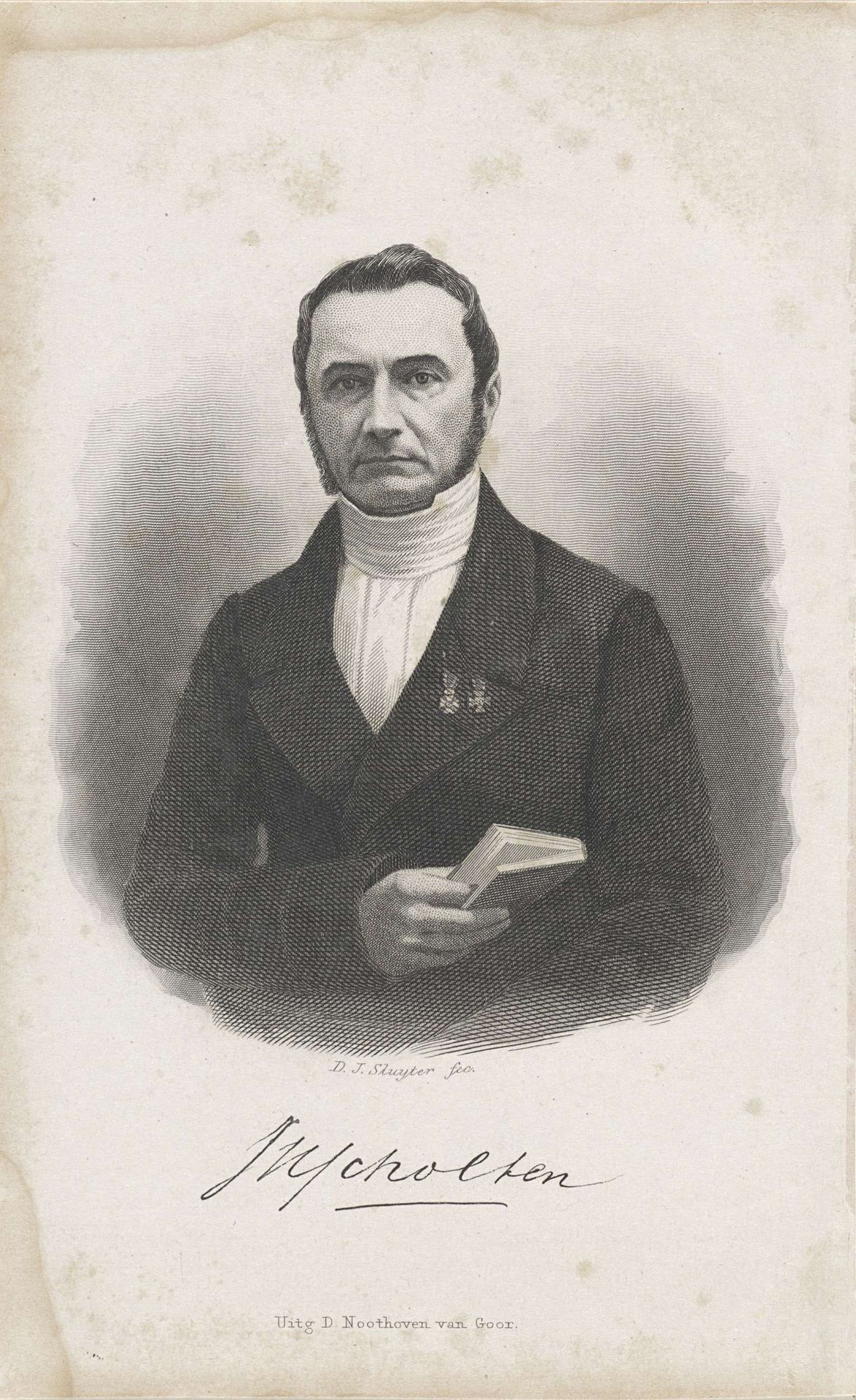 Portret van Johannes Henricus Scholten by Dirk Jurriaan Sluyter