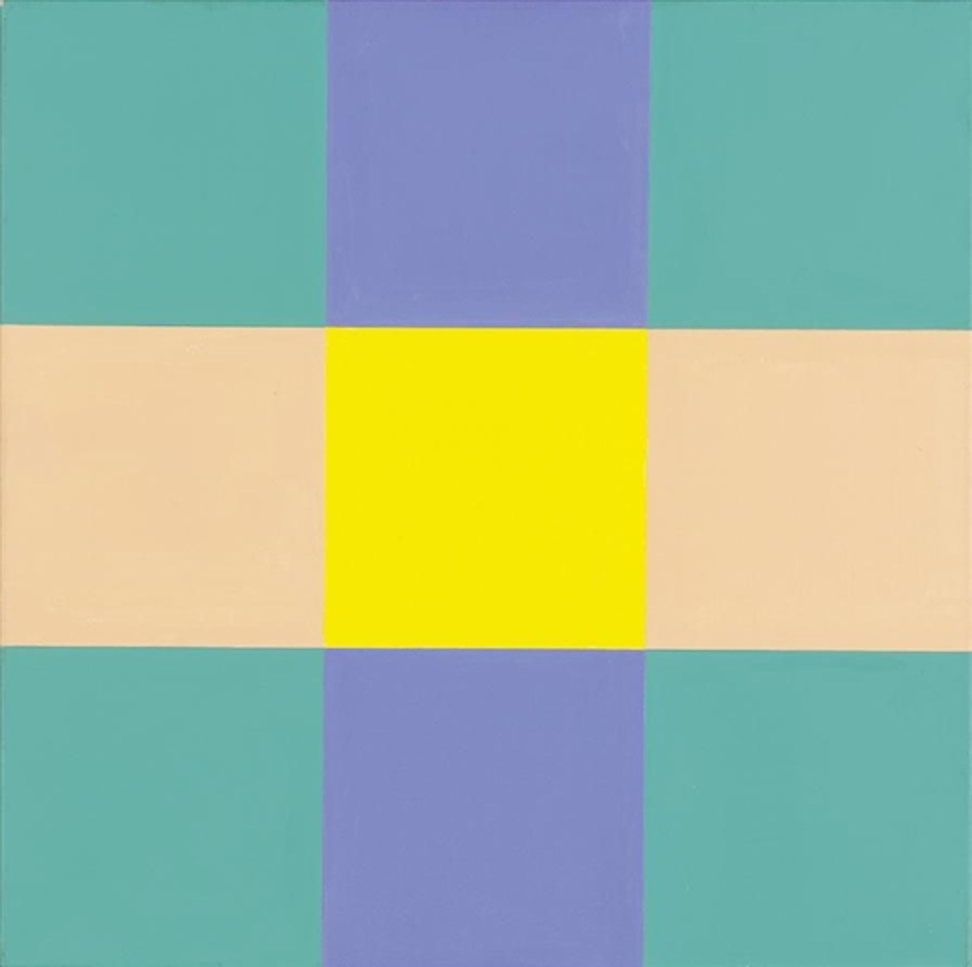 Drei Horizontal Gruppen mit gelben Zentrum Variation E by Richard Paul Lohse
