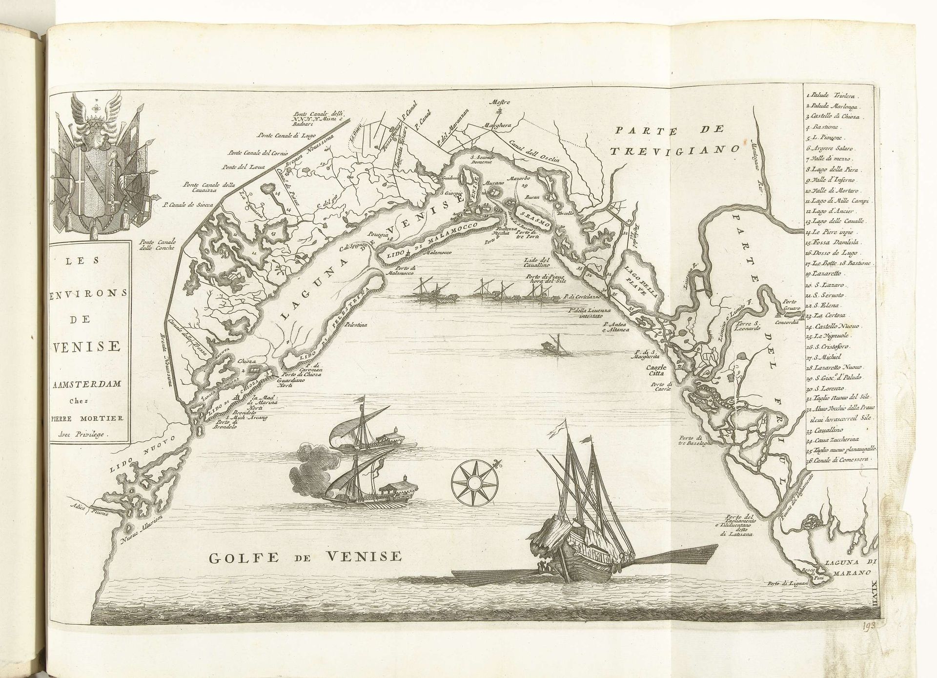 Kaart van de omgeving van Venetië, ca. 1702 by Anonymous