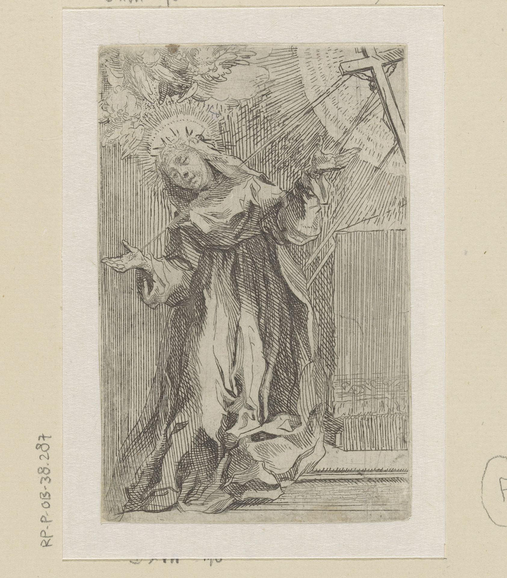 Heilige Catharina van Siena ontvangt de stigmata by Francesco Vanni