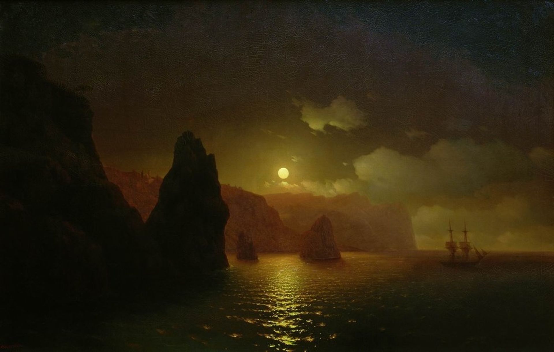 The monastery of George. Cape Fiolent by Ivan Konstantinovich Aivazovsky