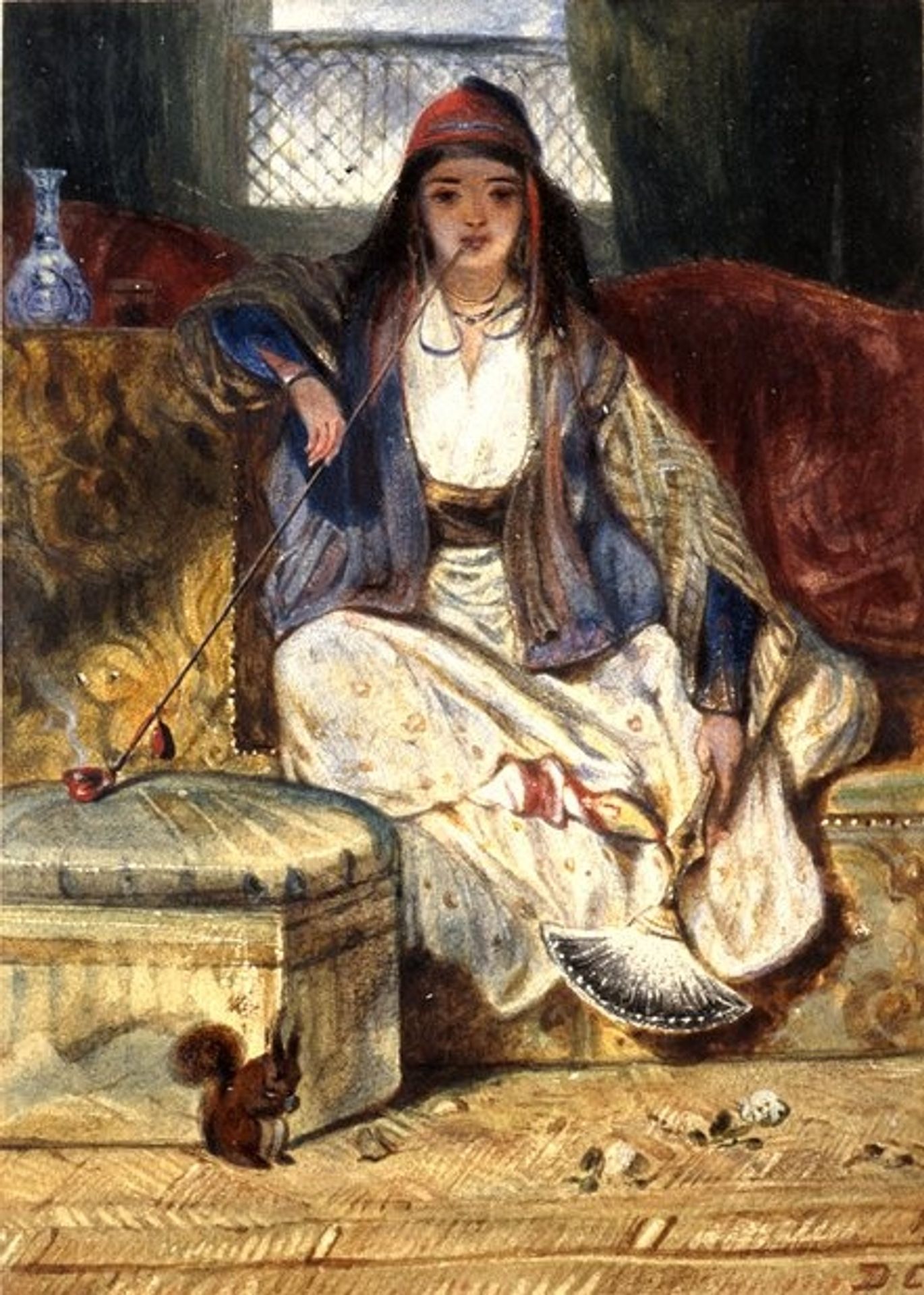 Cypriot Woman Smoking a Chibouk by Alexandre-Gabriel Decamps