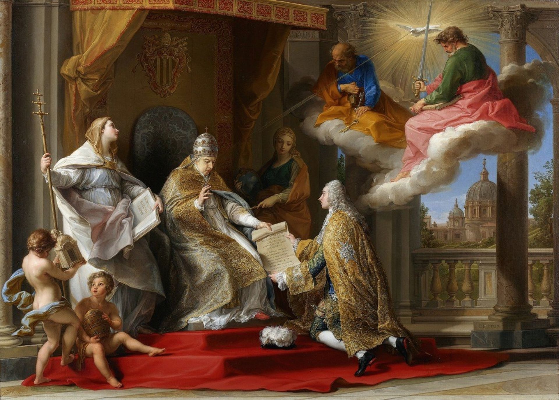 Pope Benedict XIV Presenting the Encyclical Ex Omnibus to the Comte de Stainville, Later Duc de Choiseul by Pompeo Batoni