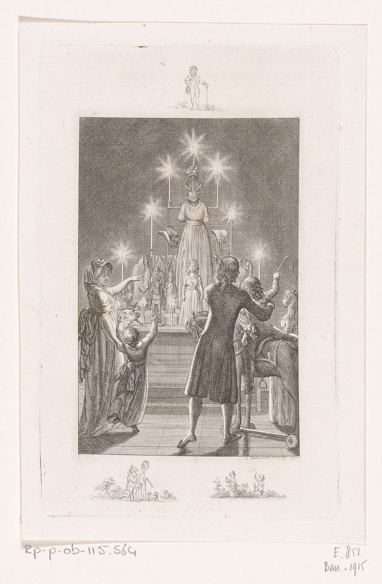 Huiselijk feest op kerstavond by Daniel Nikolaus Chodowiecki