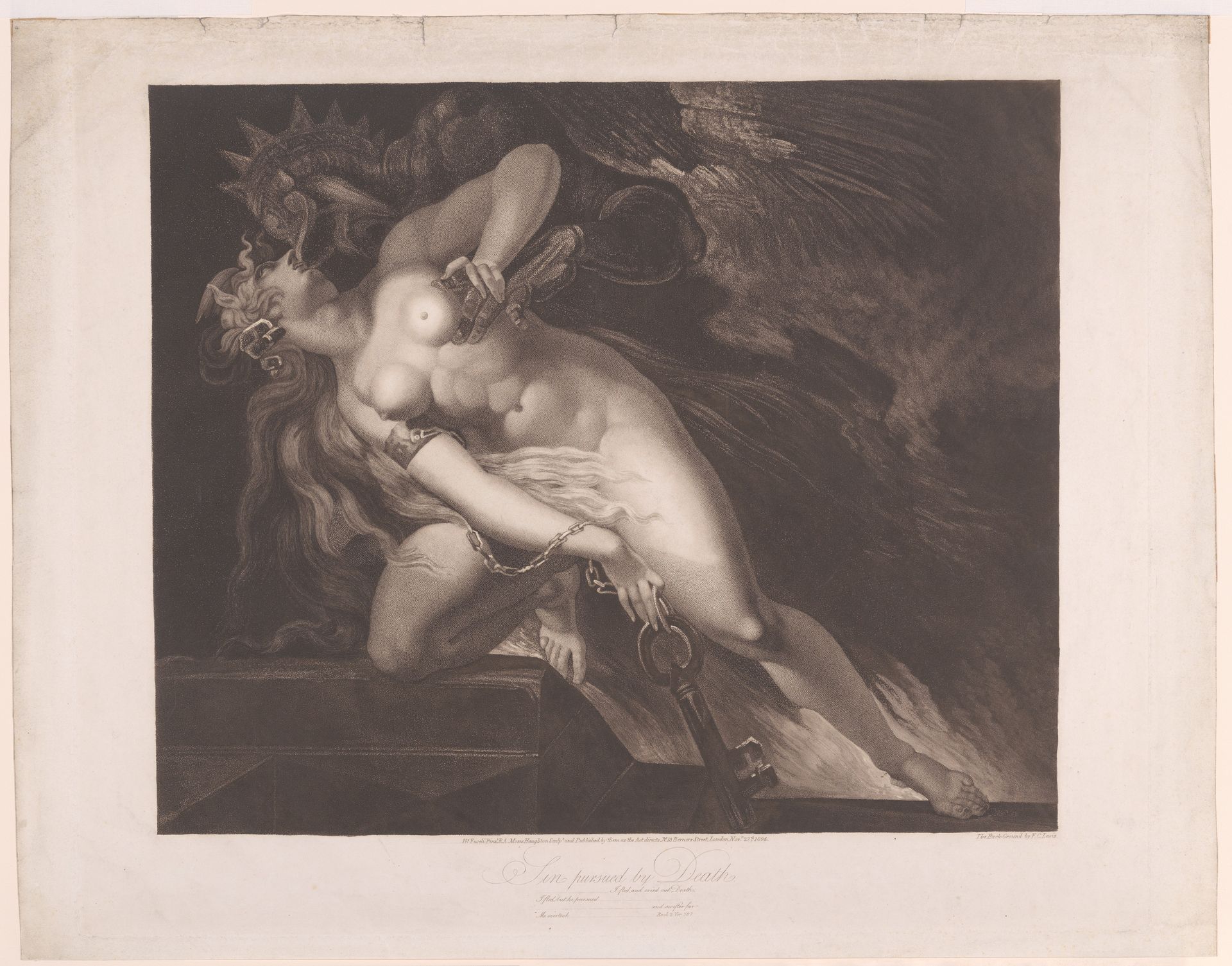 Sin Pursued by Death (John Milton, Paradise Lost, Book 2, 787, 790-792) by Moses Haughton the younger