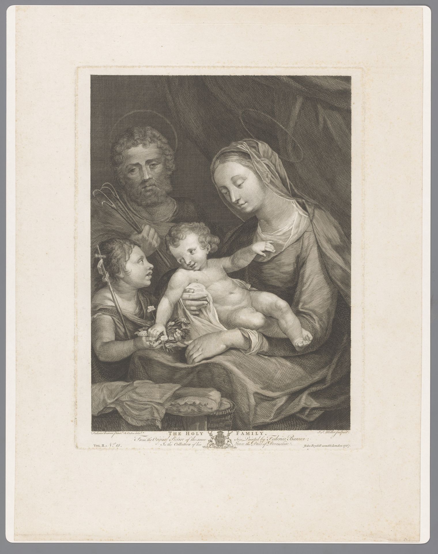 Heilige Familie met Johannes de Doper by Johann Sebastian Müller