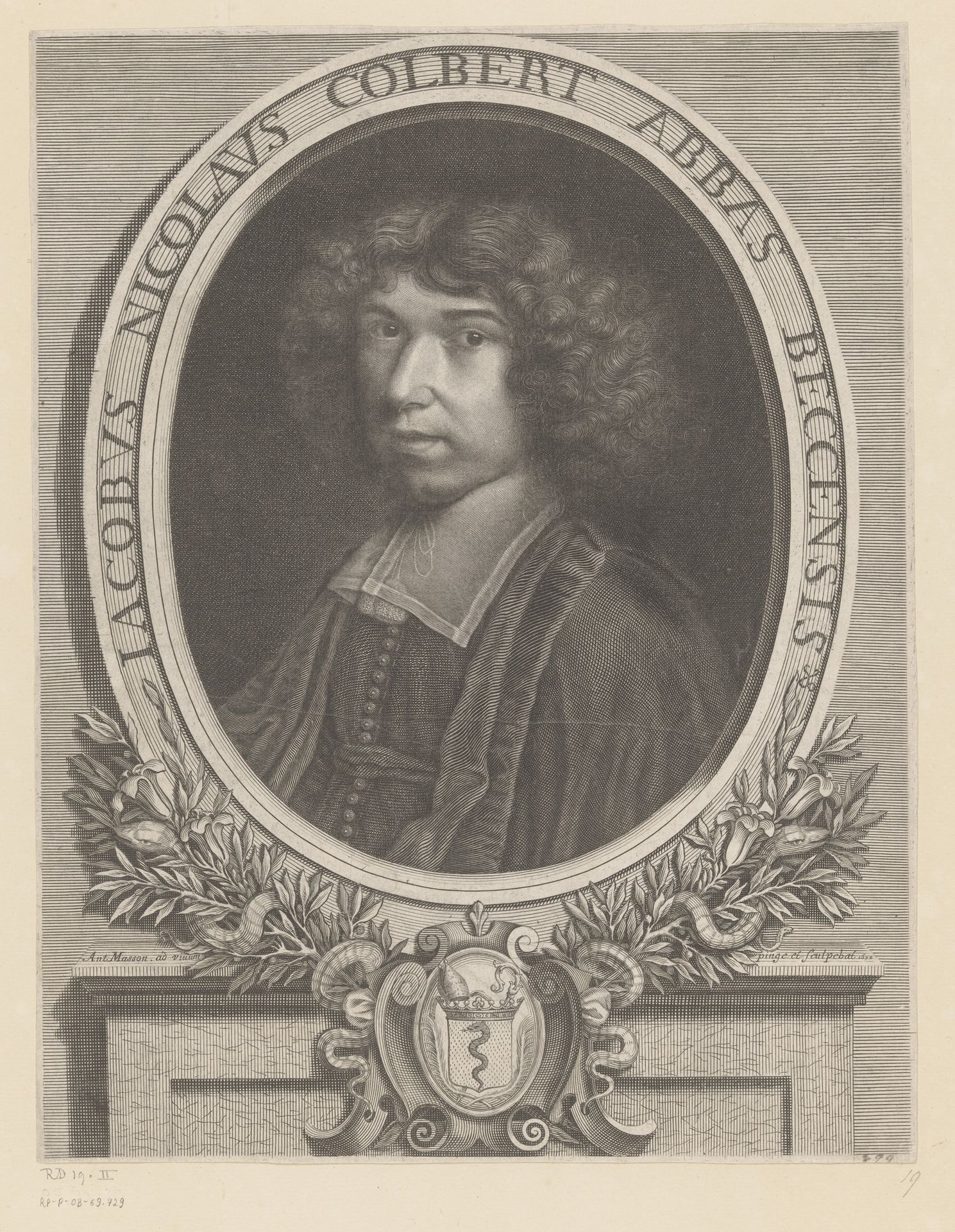 Portret van Jacques Nicolas Colbert by Antoine Masson