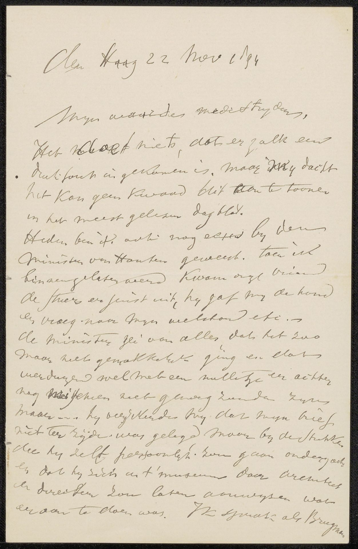 Brief aan Jan Veth by Jozef Israëls